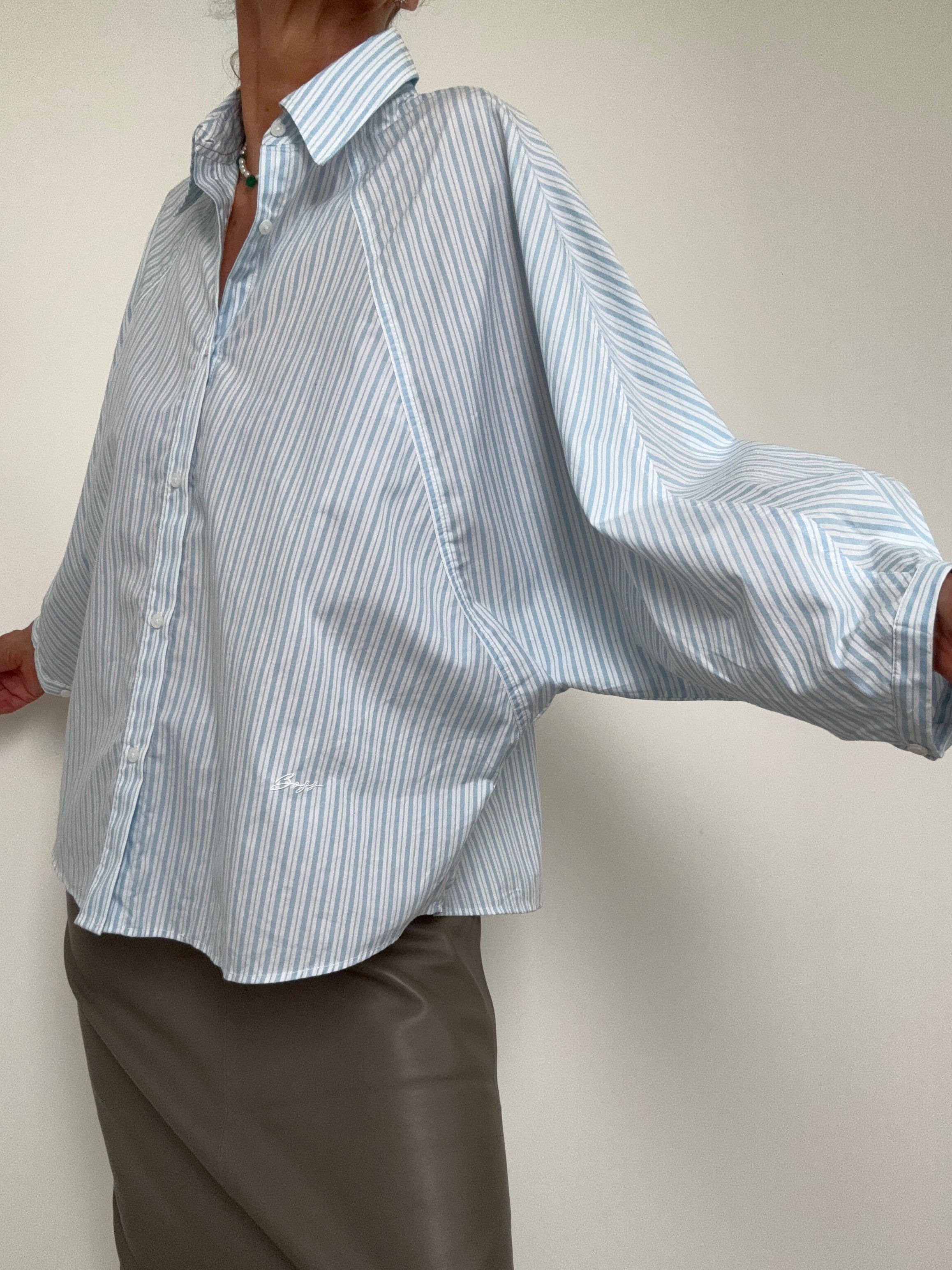 Relaxed Fit Blouse Blue Stripe | Tops