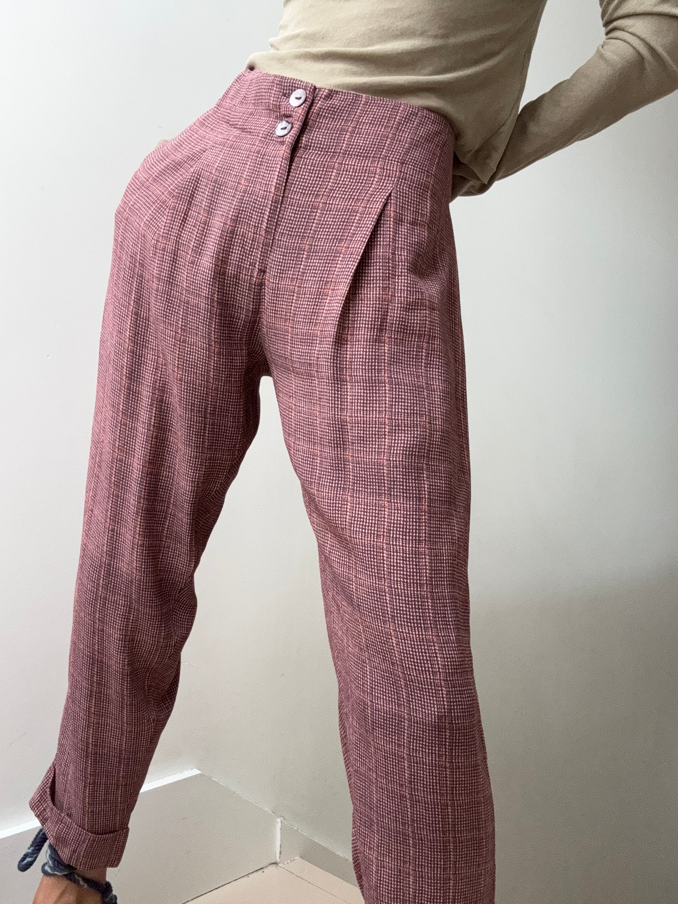 Indi & Cold Pants Indi & Cold Terracota Checked Pants