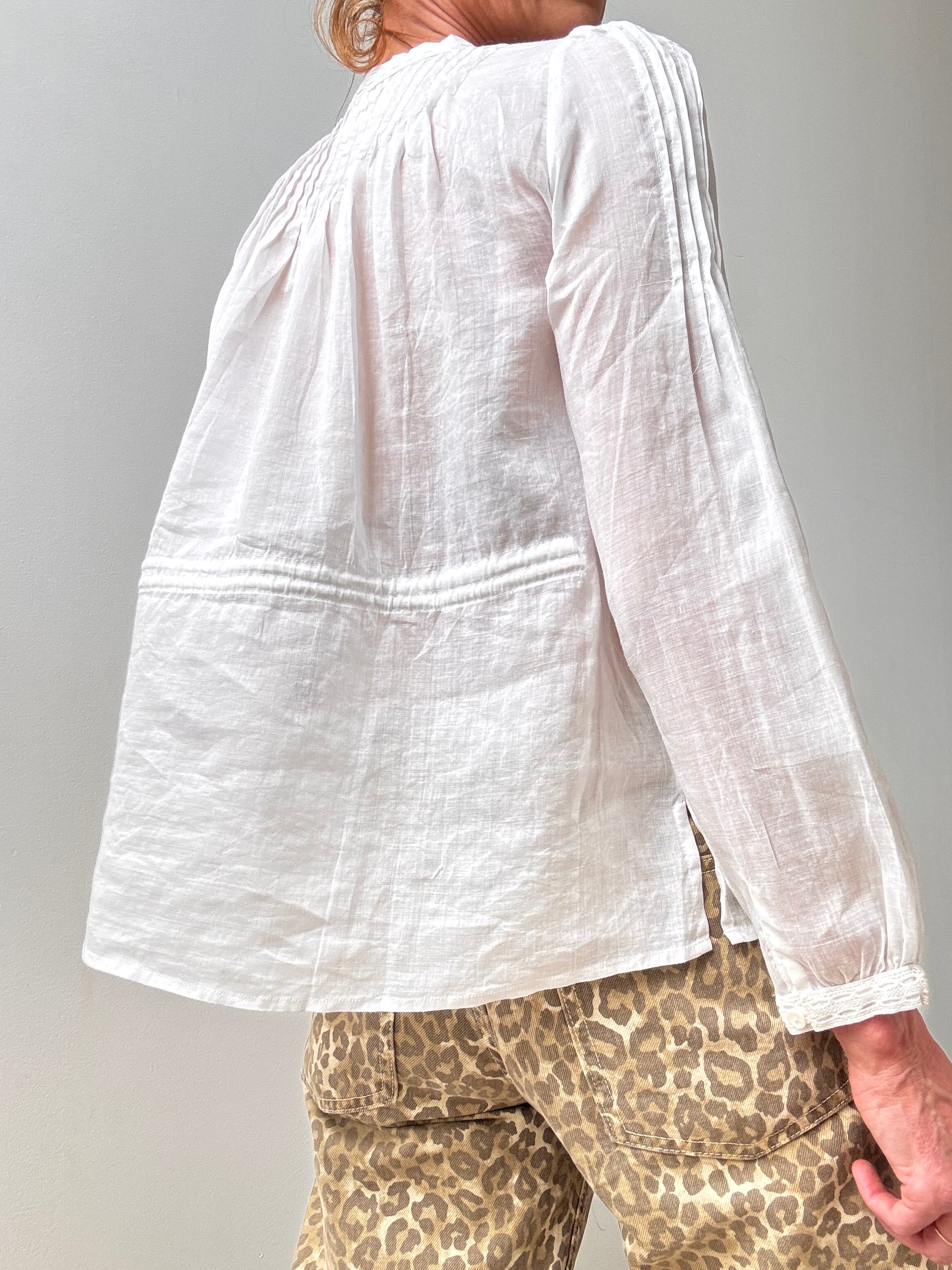 Isabel Marant Shirts Pintuck Floral White Shirt