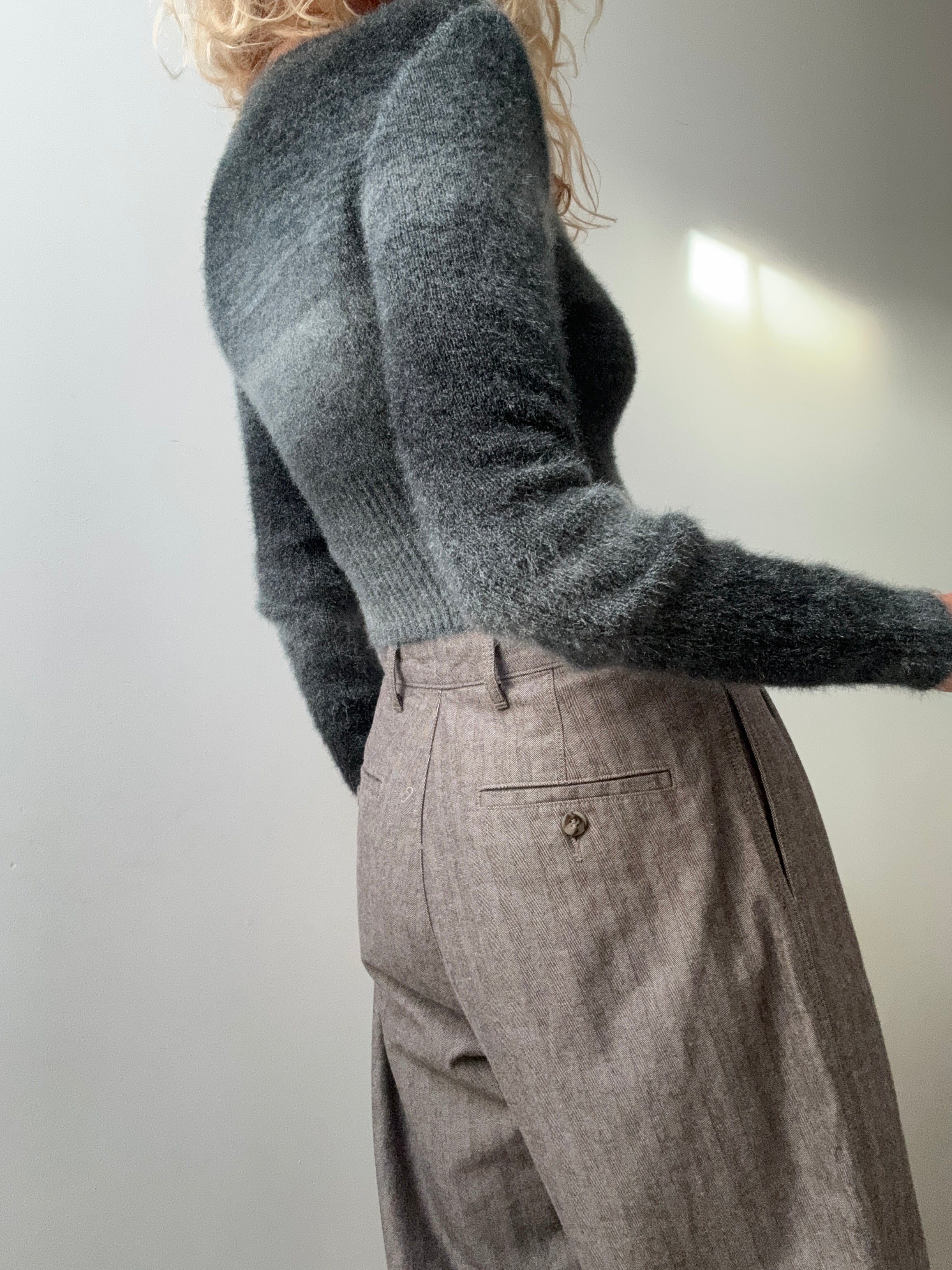 Grey Hues Square Neck Crop Cardigan | Cardigans