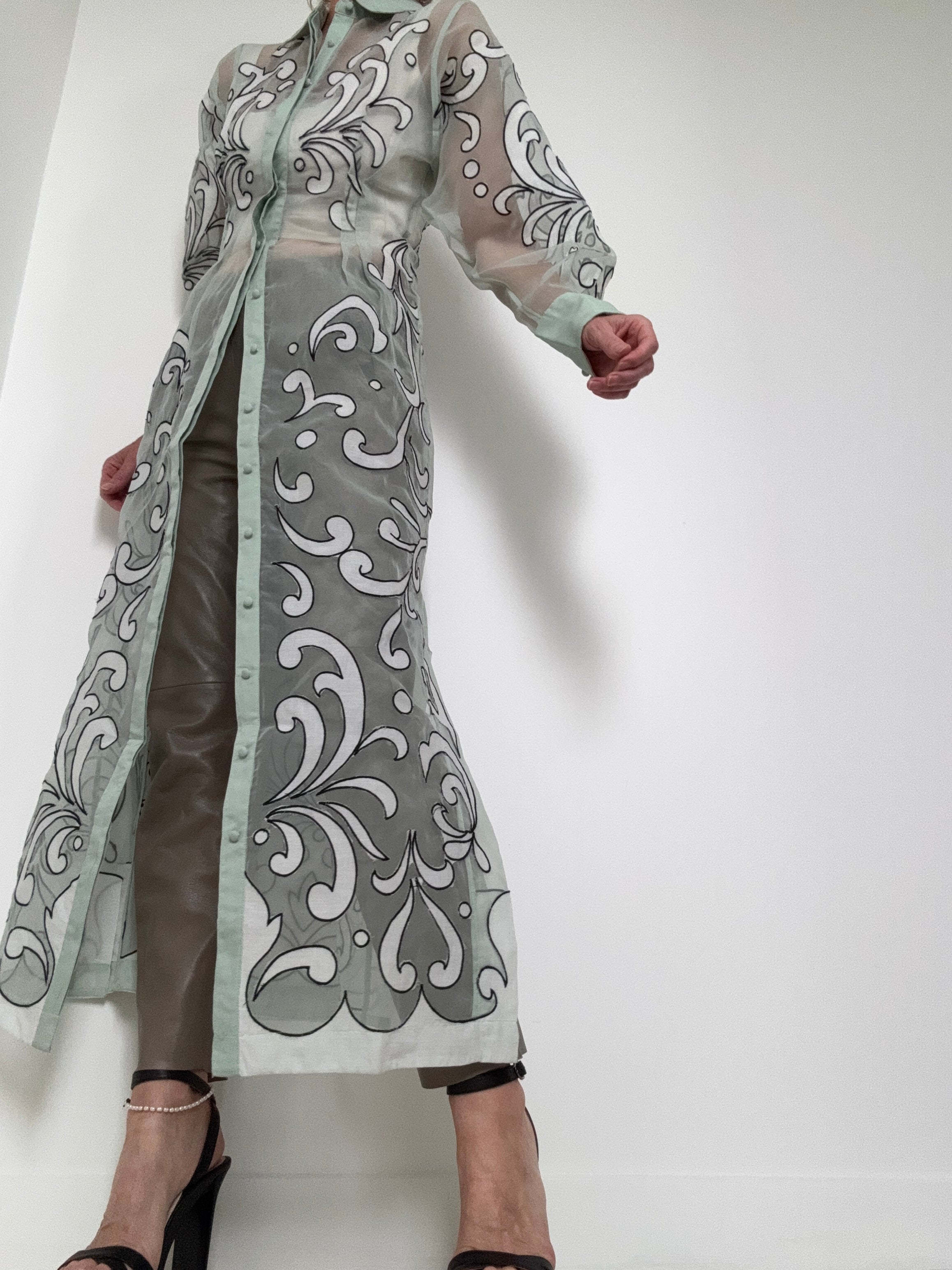 Karen Millen Dresses Applique Foam Button Through Dress