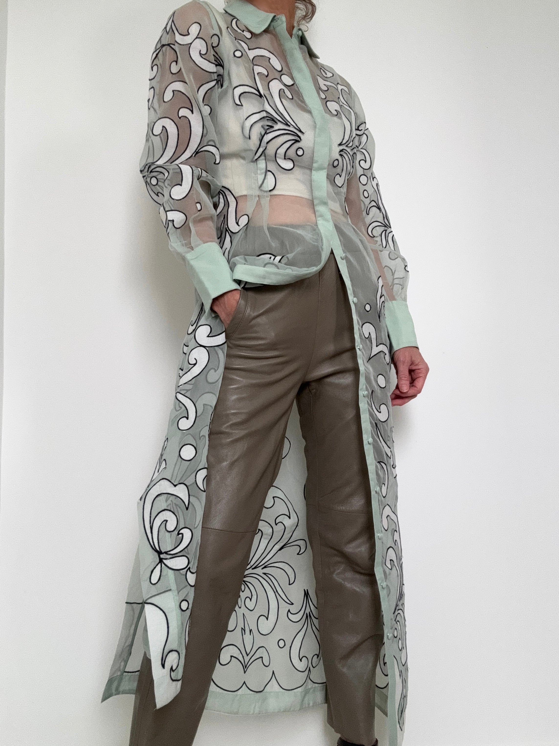 Karen Millen Dresses Applique Foam Button Through Dress