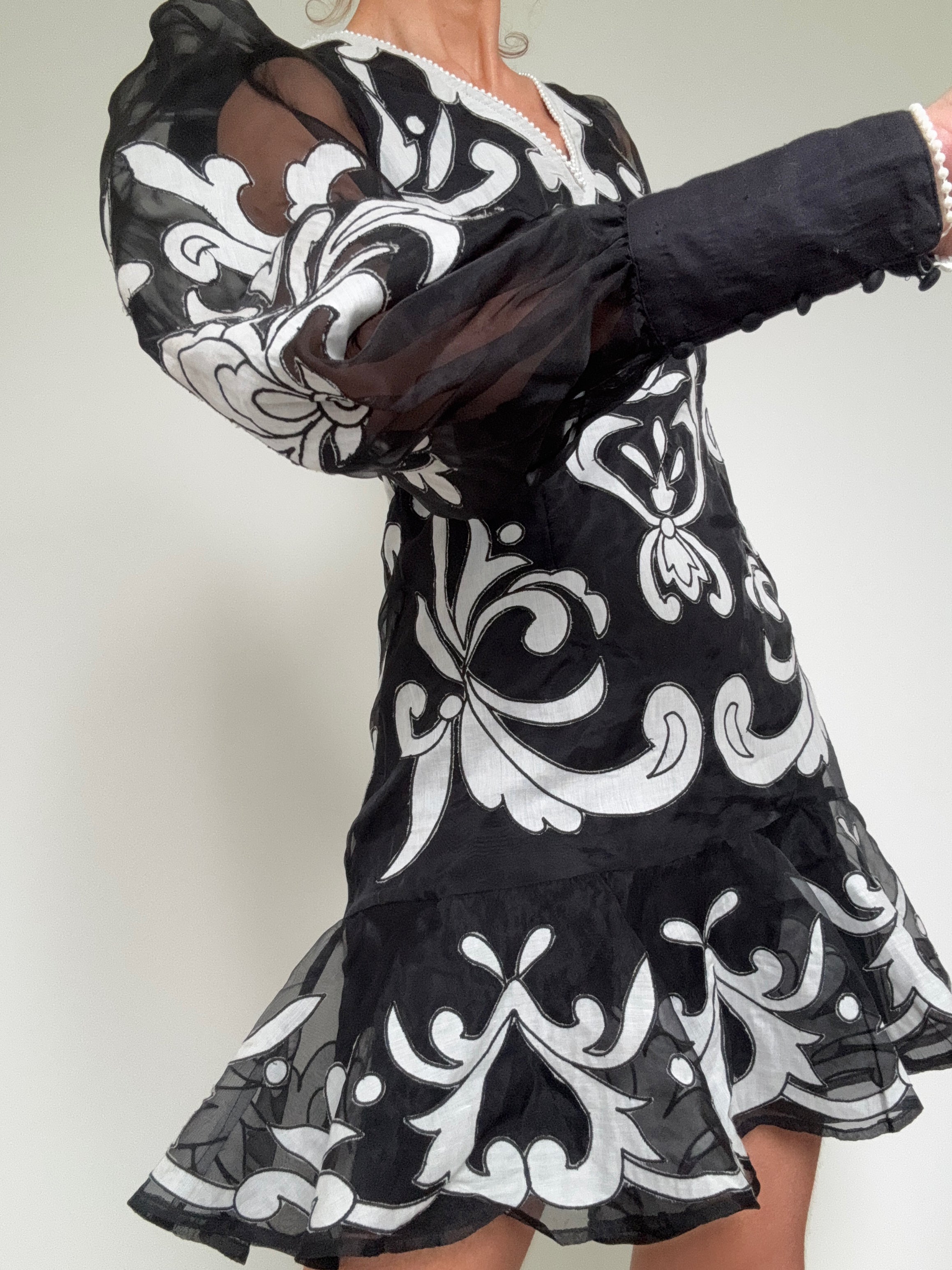 Karen Millen Dresses UK 10/ EU 38 Organdie Buttoned Woven Mini Dress