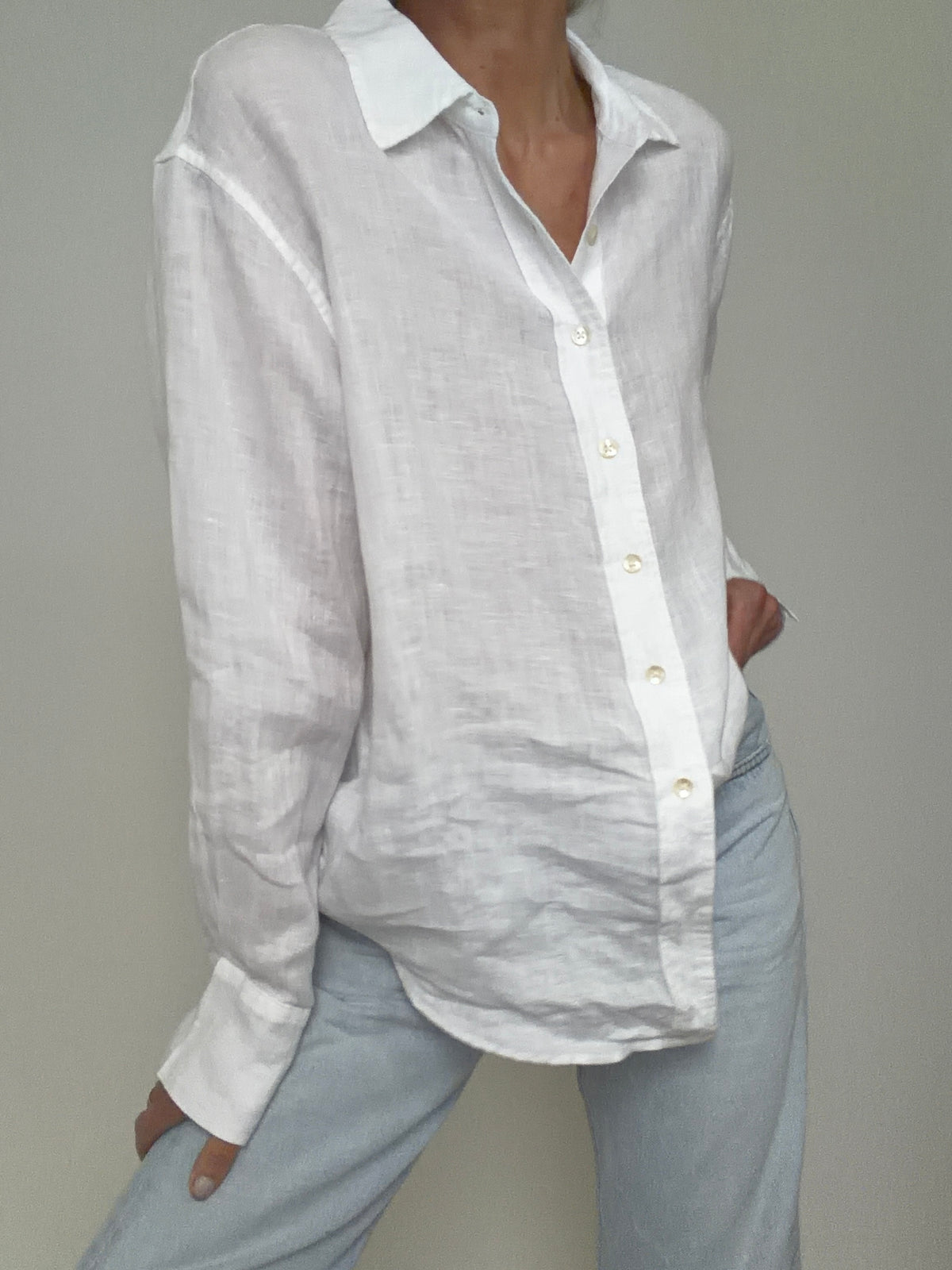 Linen Oversized Shirt White