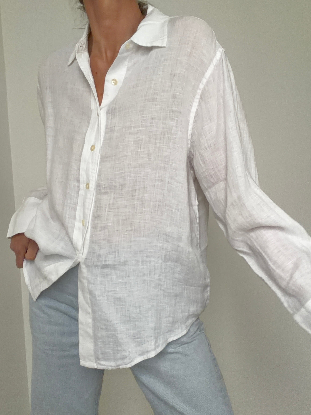 Linen Oversized Shirt White