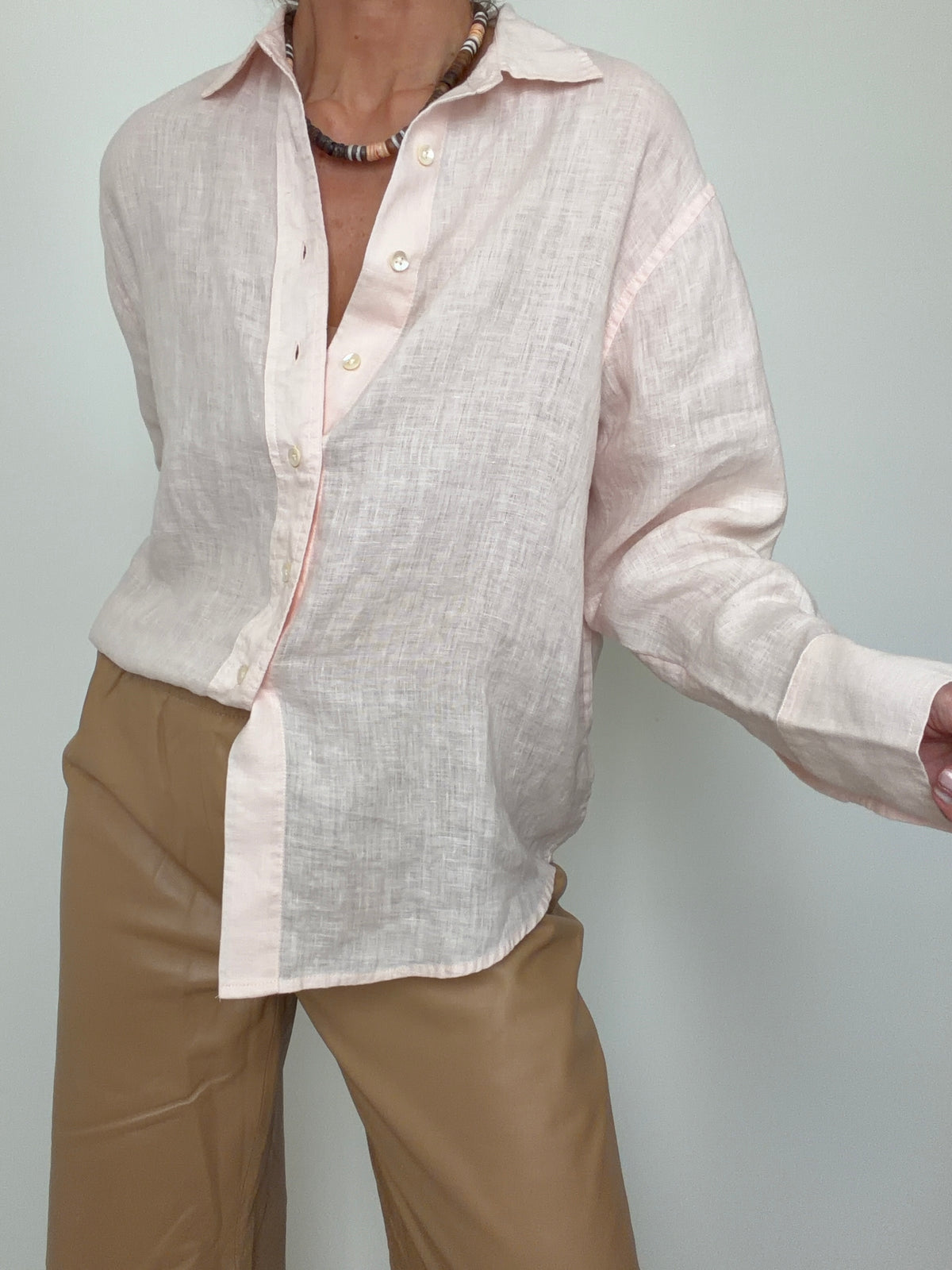 Linen Oversized Shirt Rose Quartz