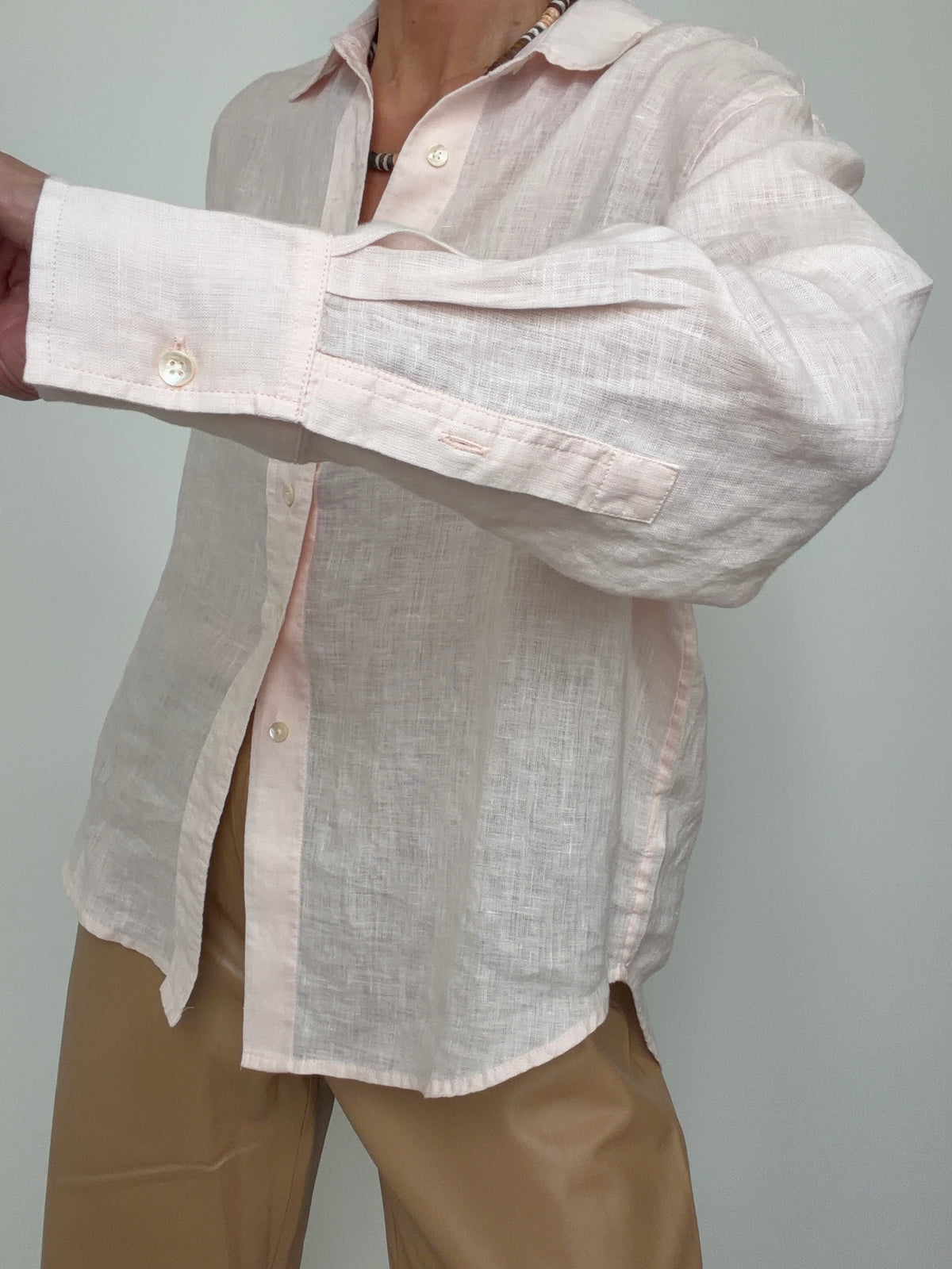 Linen Oversized Shirt Rose Quartz