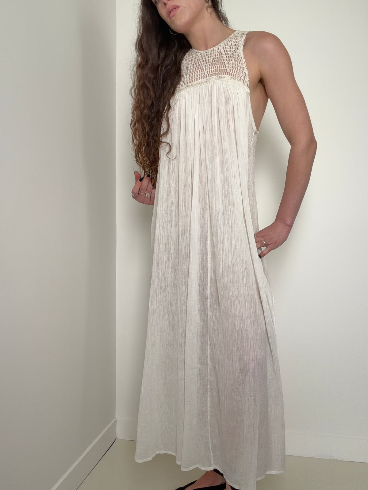 All Saints Corrs Crochet Maxi Dress