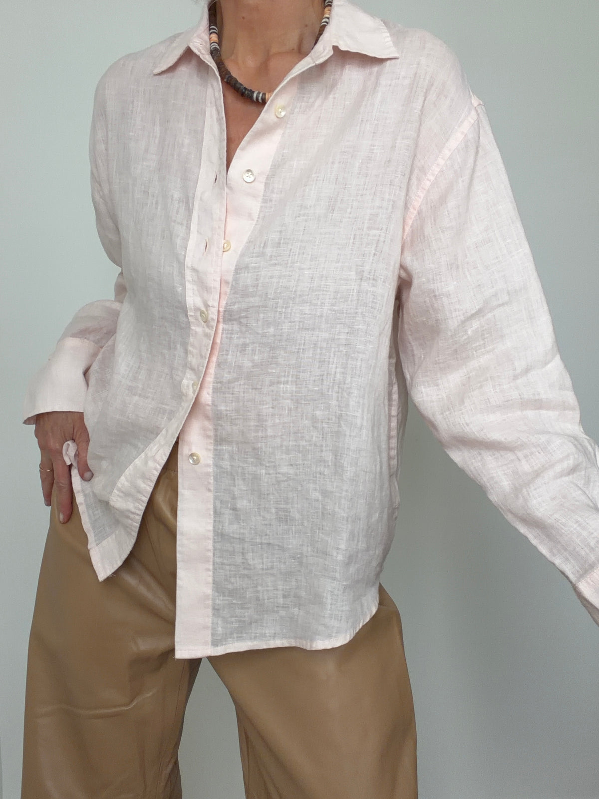 Linen Oversized Shirt Rose Quartz
