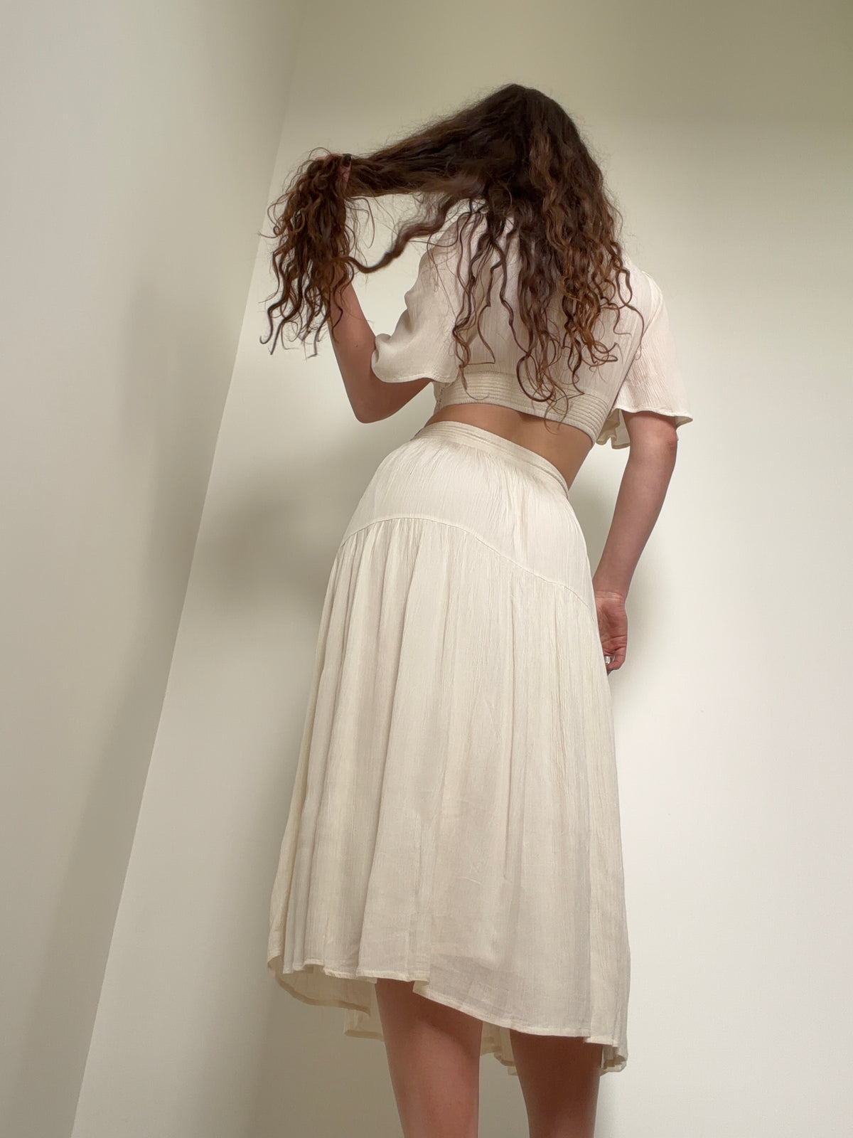Ivory Embroidered Cutout Maxi