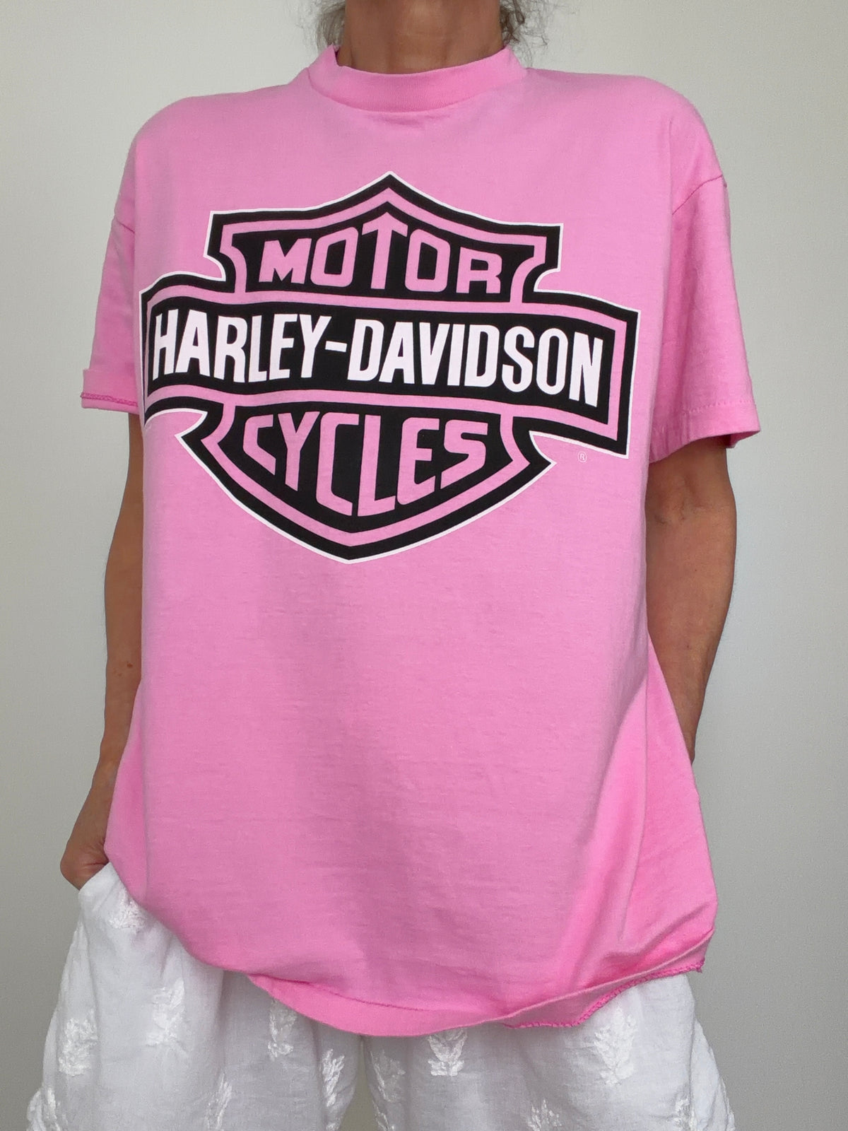 Vintage Style Pink Harley Tee
