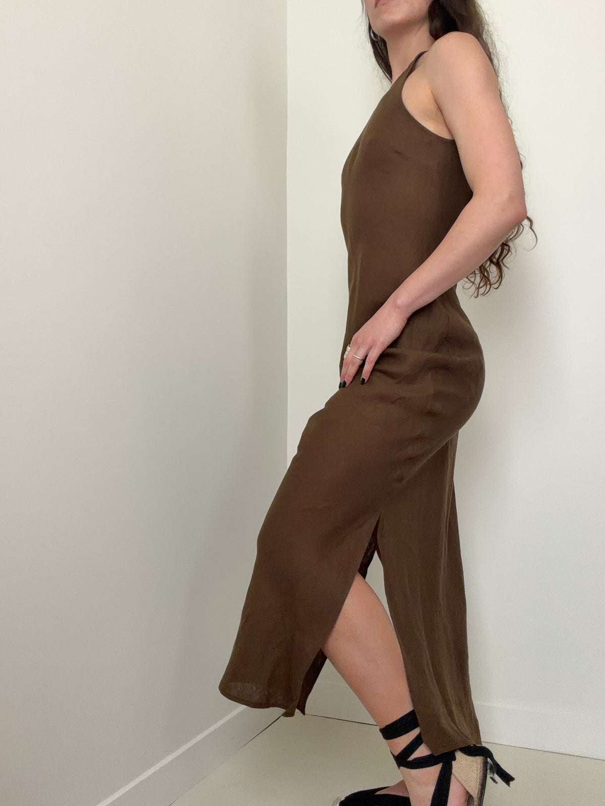 Linen Dress Tobacco