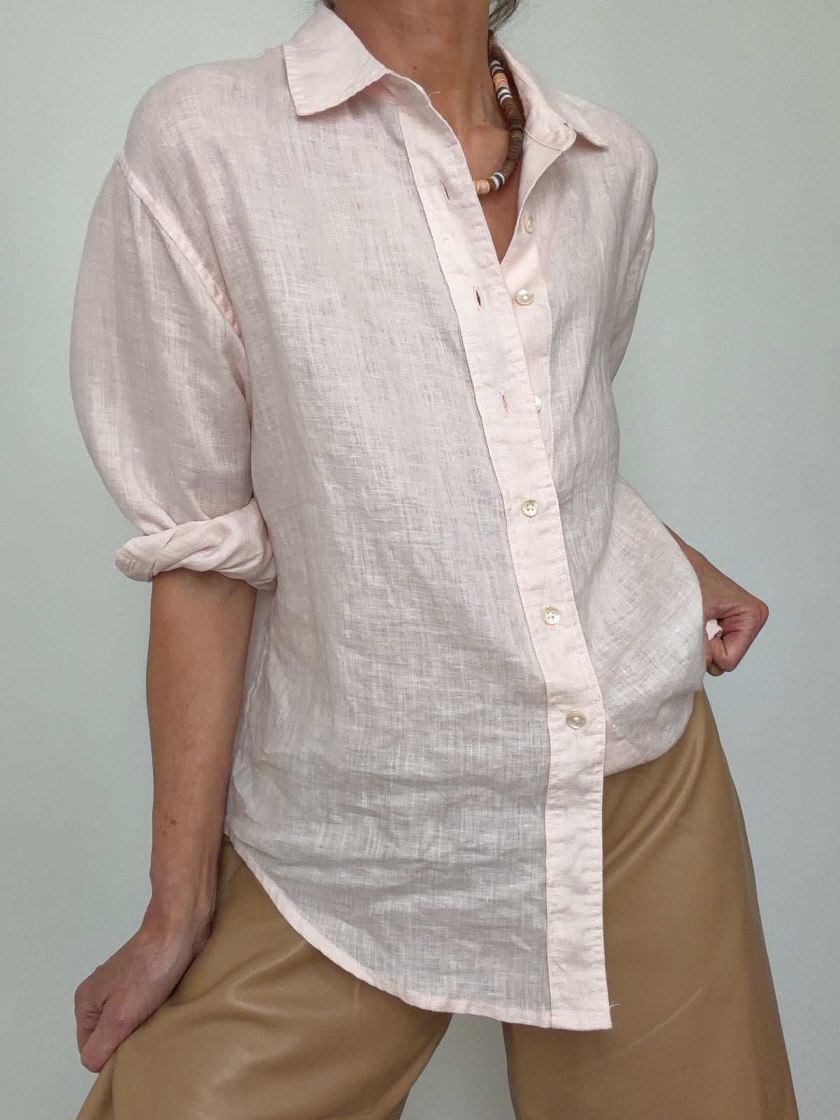 Linen Oversized Shirt Rose Quartz