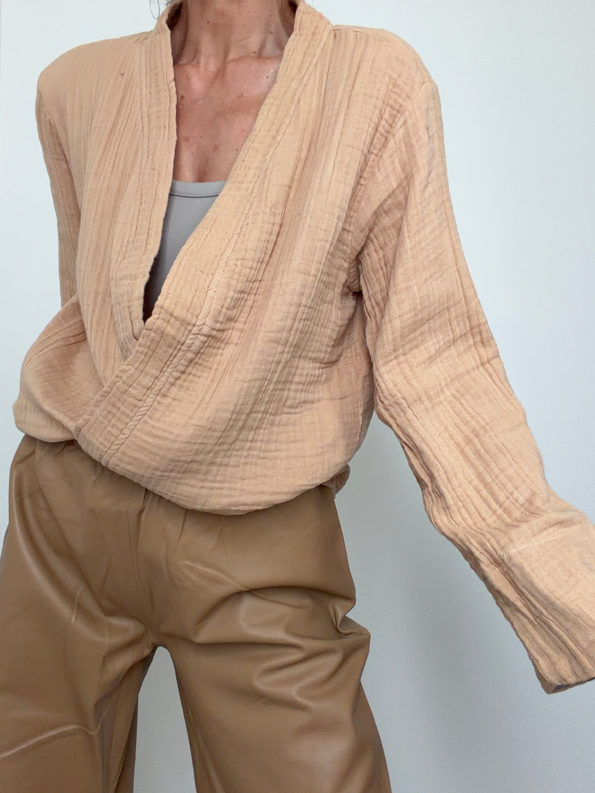 Gauze Kimono Sand