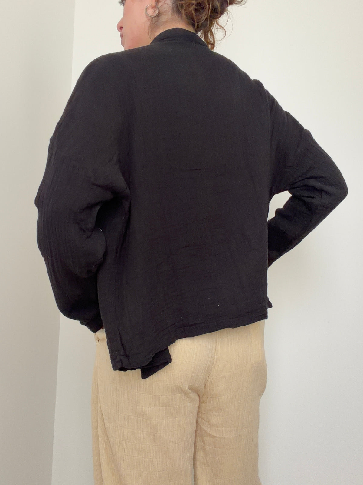 Gauze Kimono Black