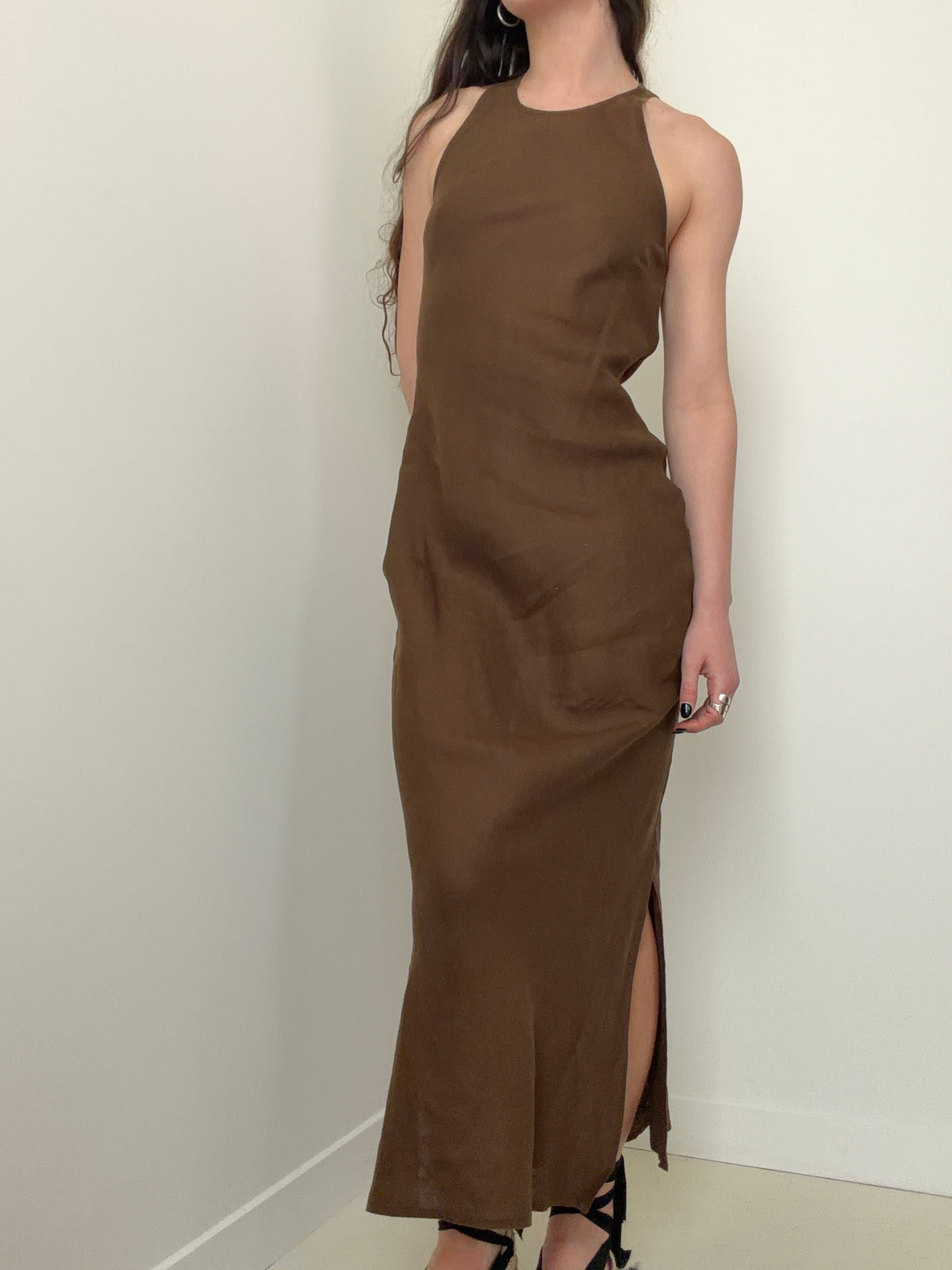 Linen Dress Tobacco