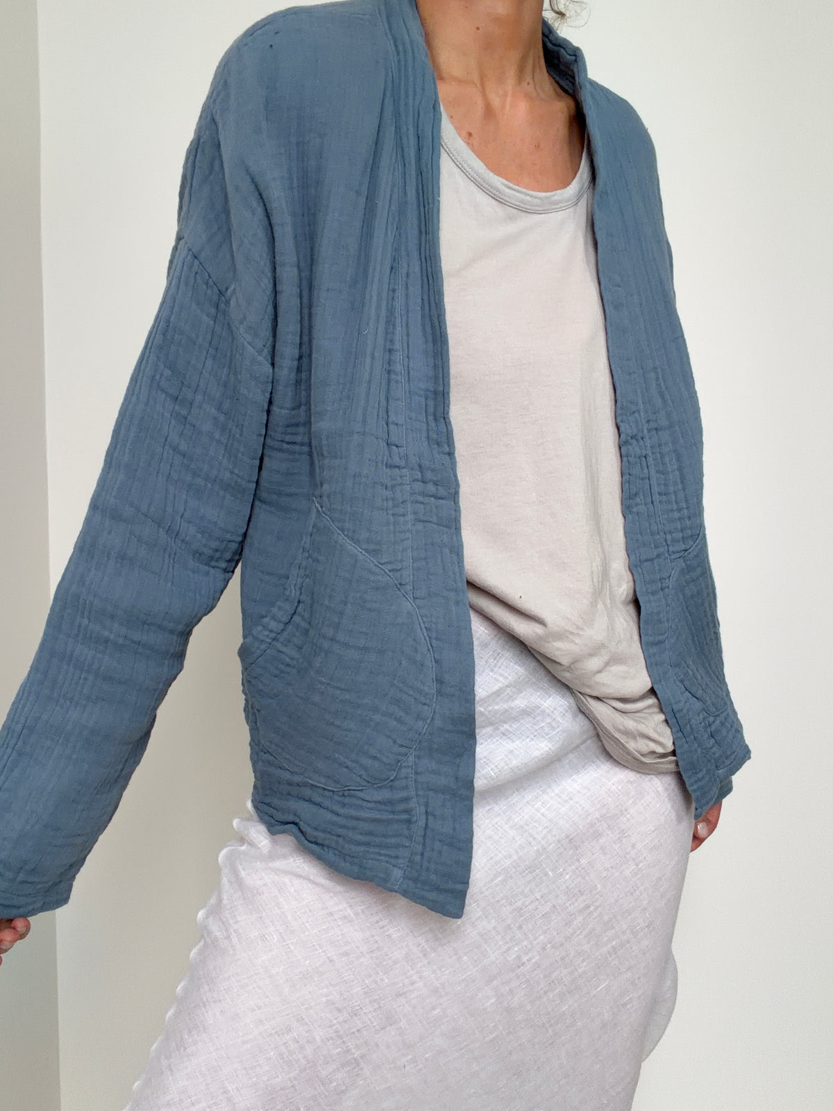 Gauze Kimono Sky