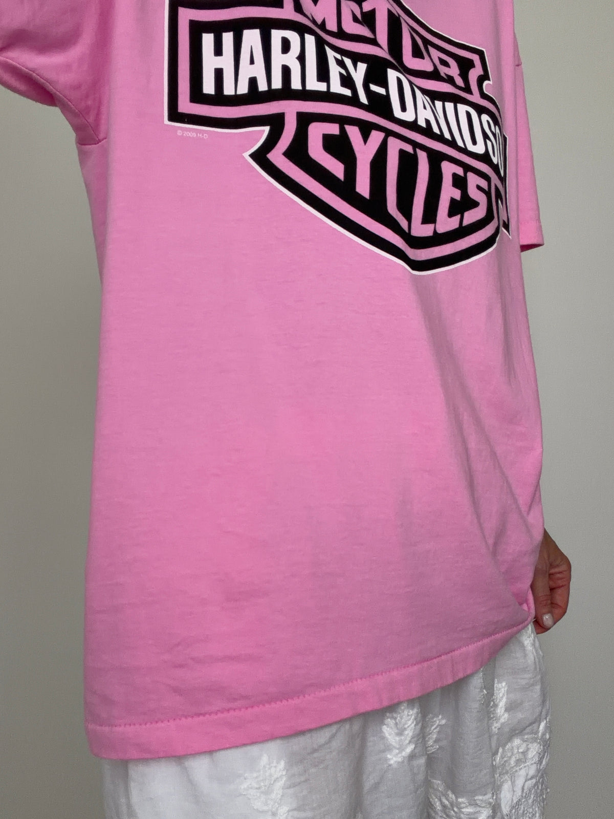 Vintage Style Pink Harley Tee