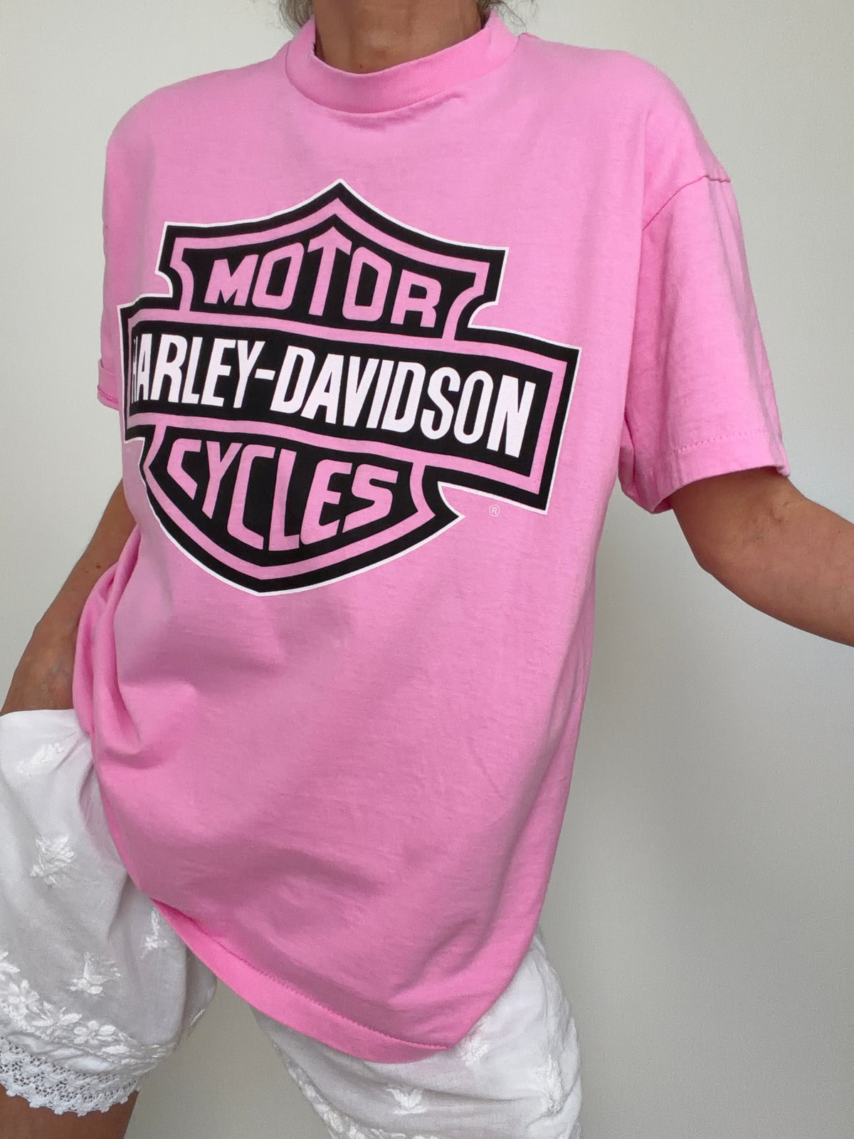 Vintage Style Pink Harley Tee