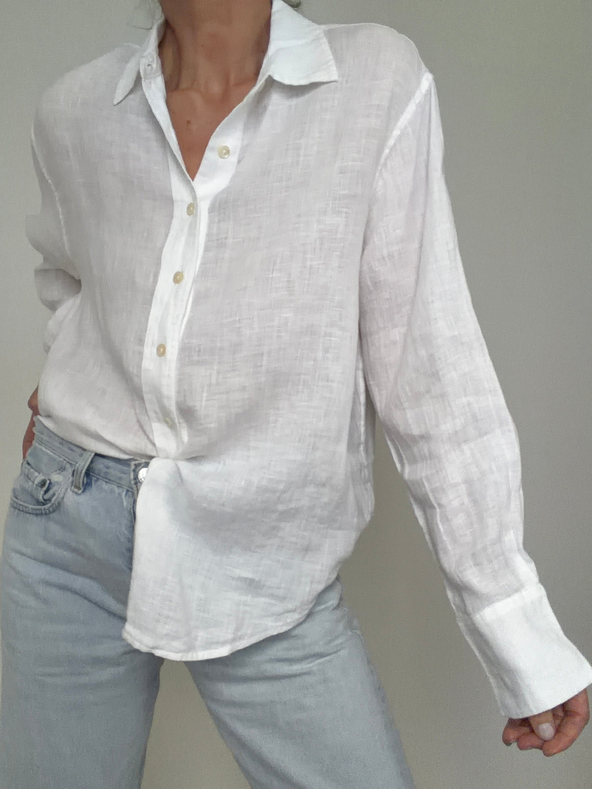 Linen Oversized Shirt White