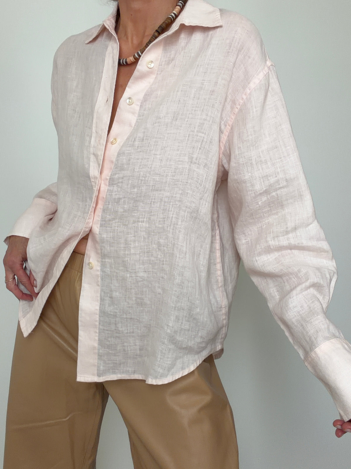 Linen Oversized Shirt Rose Quartz