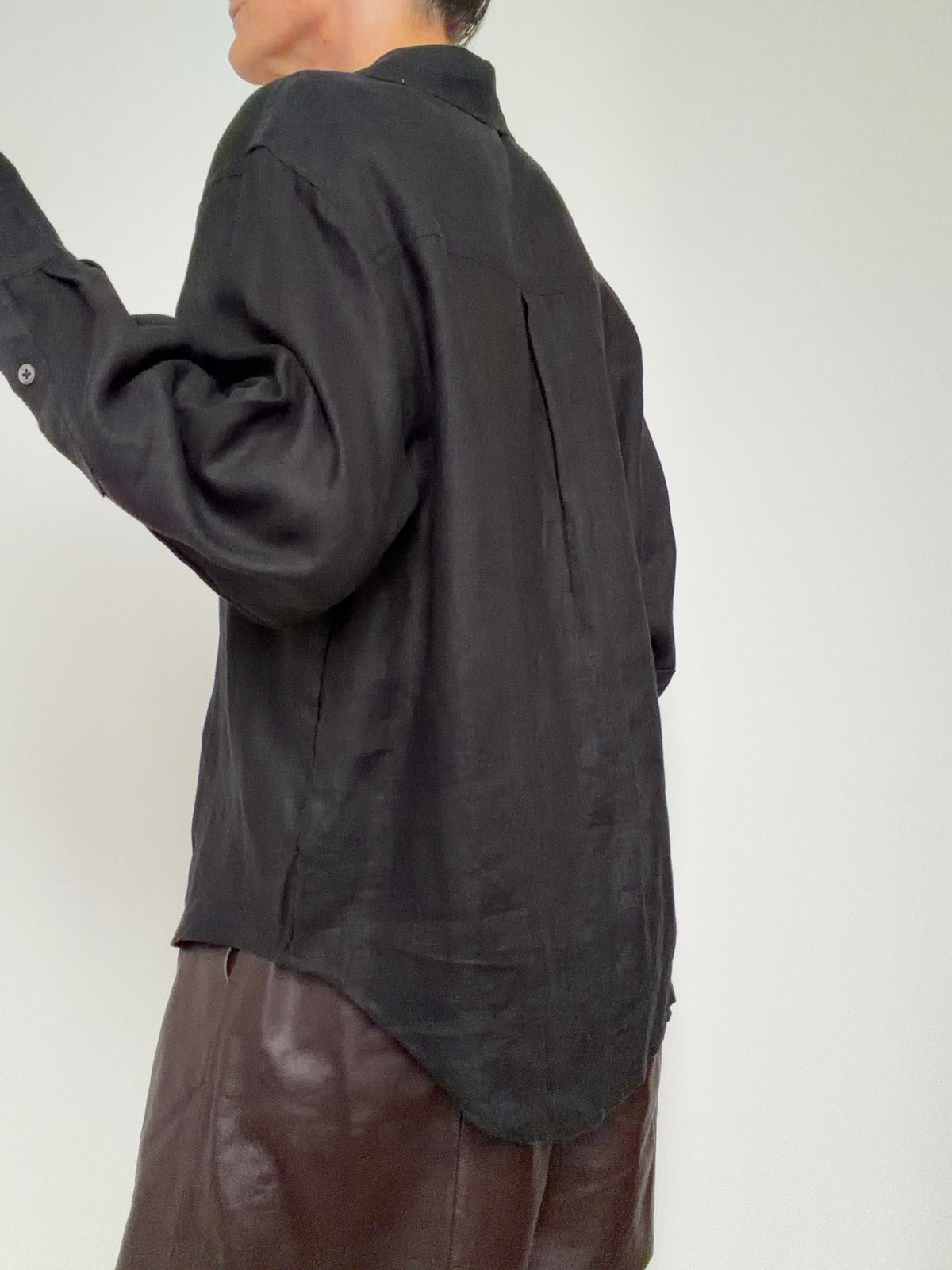 Linen Oversized Shirt Black