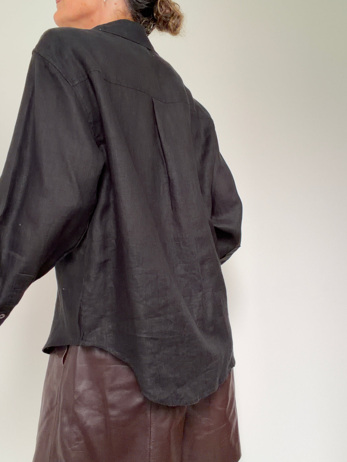 Linen Oversized Shirt Black