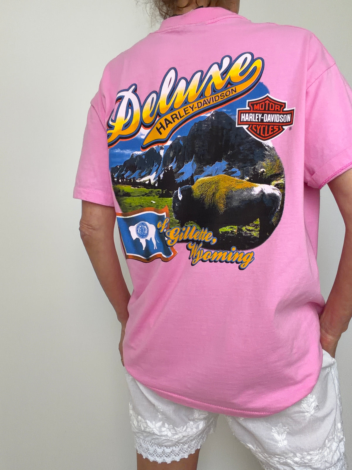 Vintage Style Pink Harley Tee