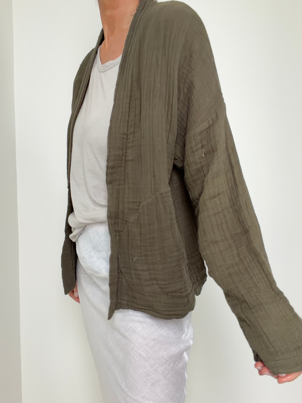 Gauze Kimono Kahki