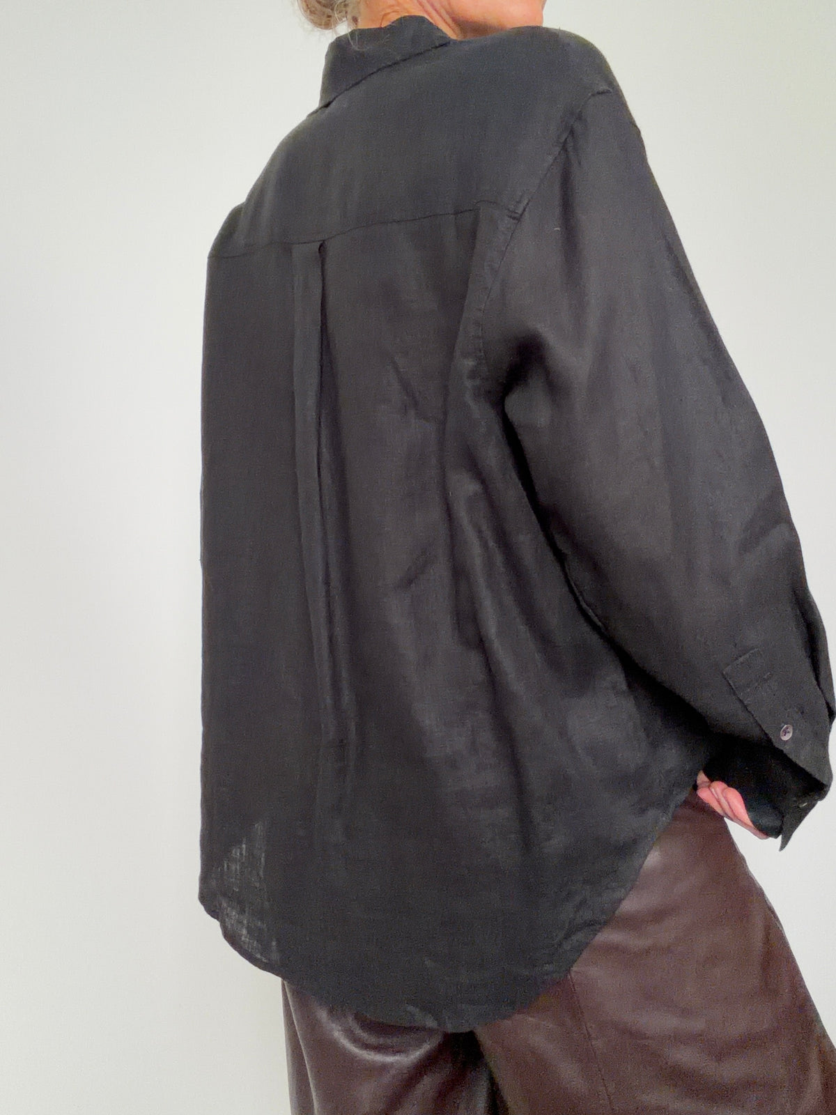 Linen Oversized Shirt Black
