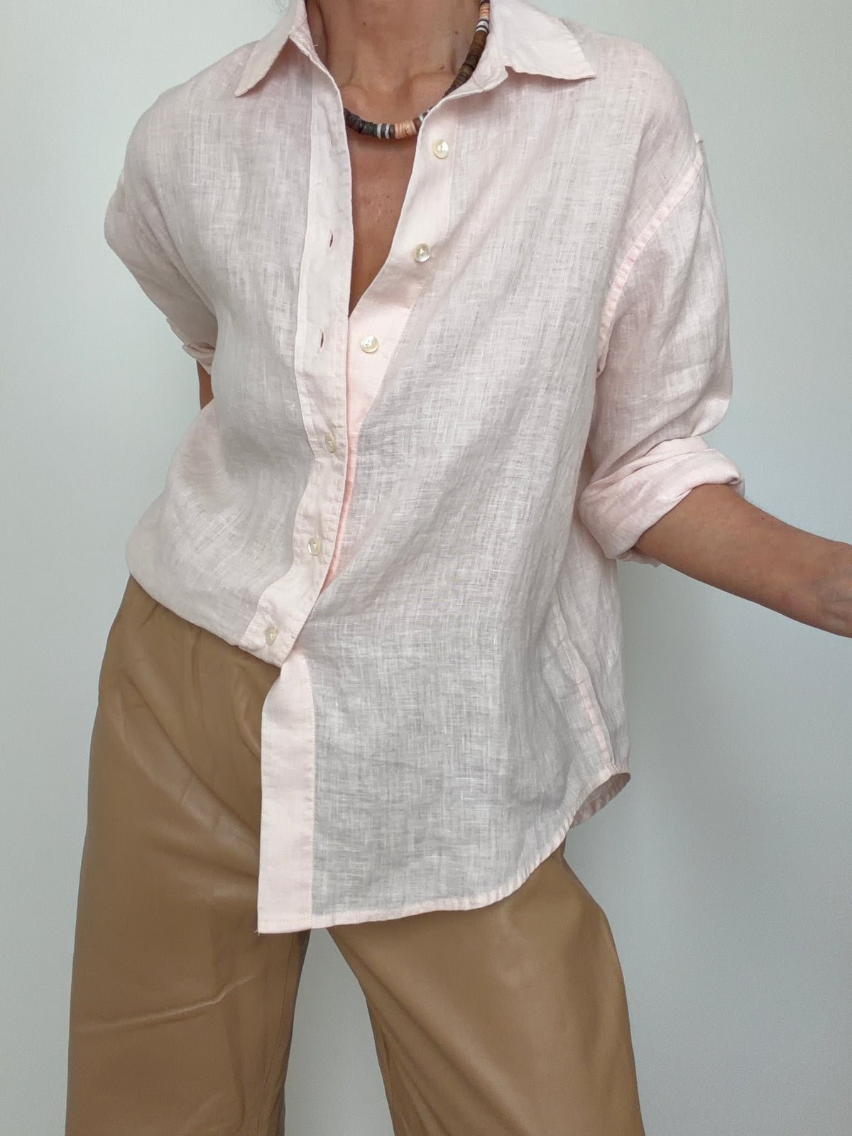 Linen Oversized Shirt Rose Quartz