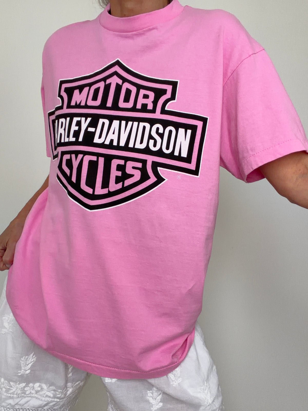 Vintage Style Pink Harley Tee