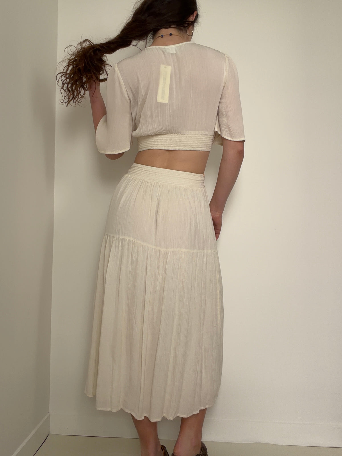 Ivory Embroidered Cutout Maxi
