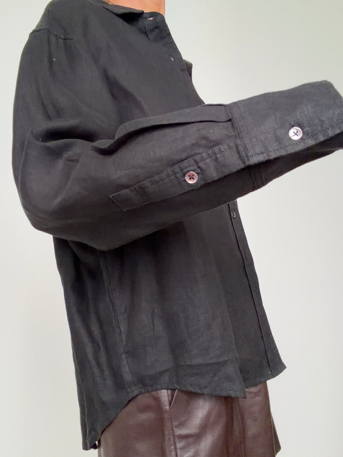 Linen Oversized Shirt Black