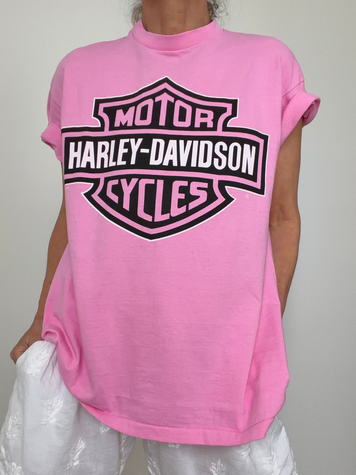 Vintage Style Pink Harley Tee