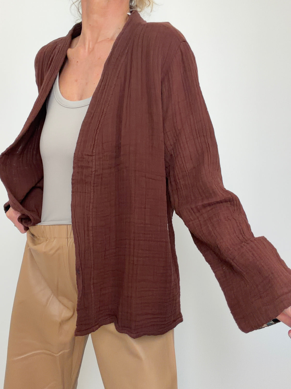 Gauze Kimono Cacao