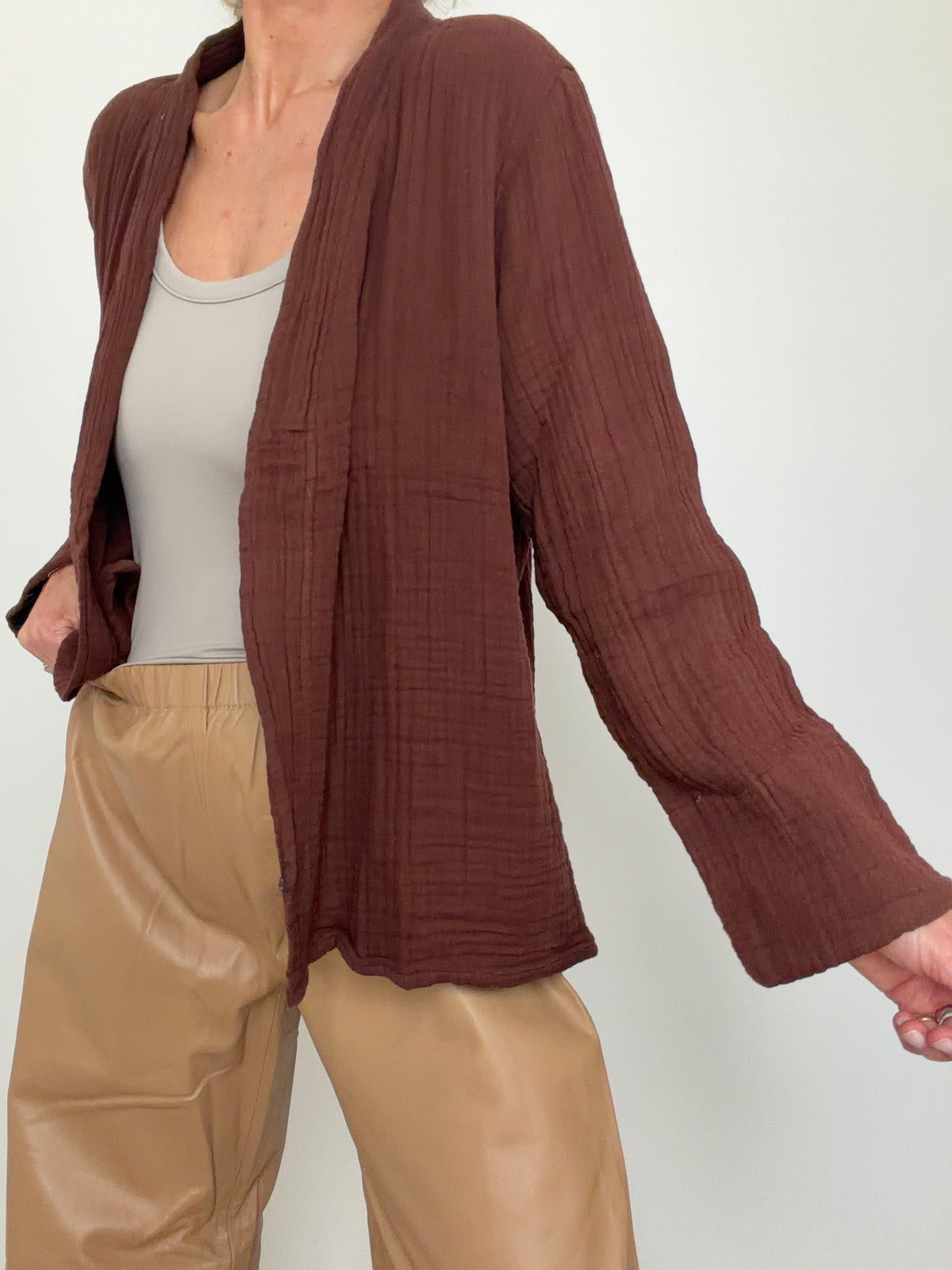 Gauze Kimono Cacao