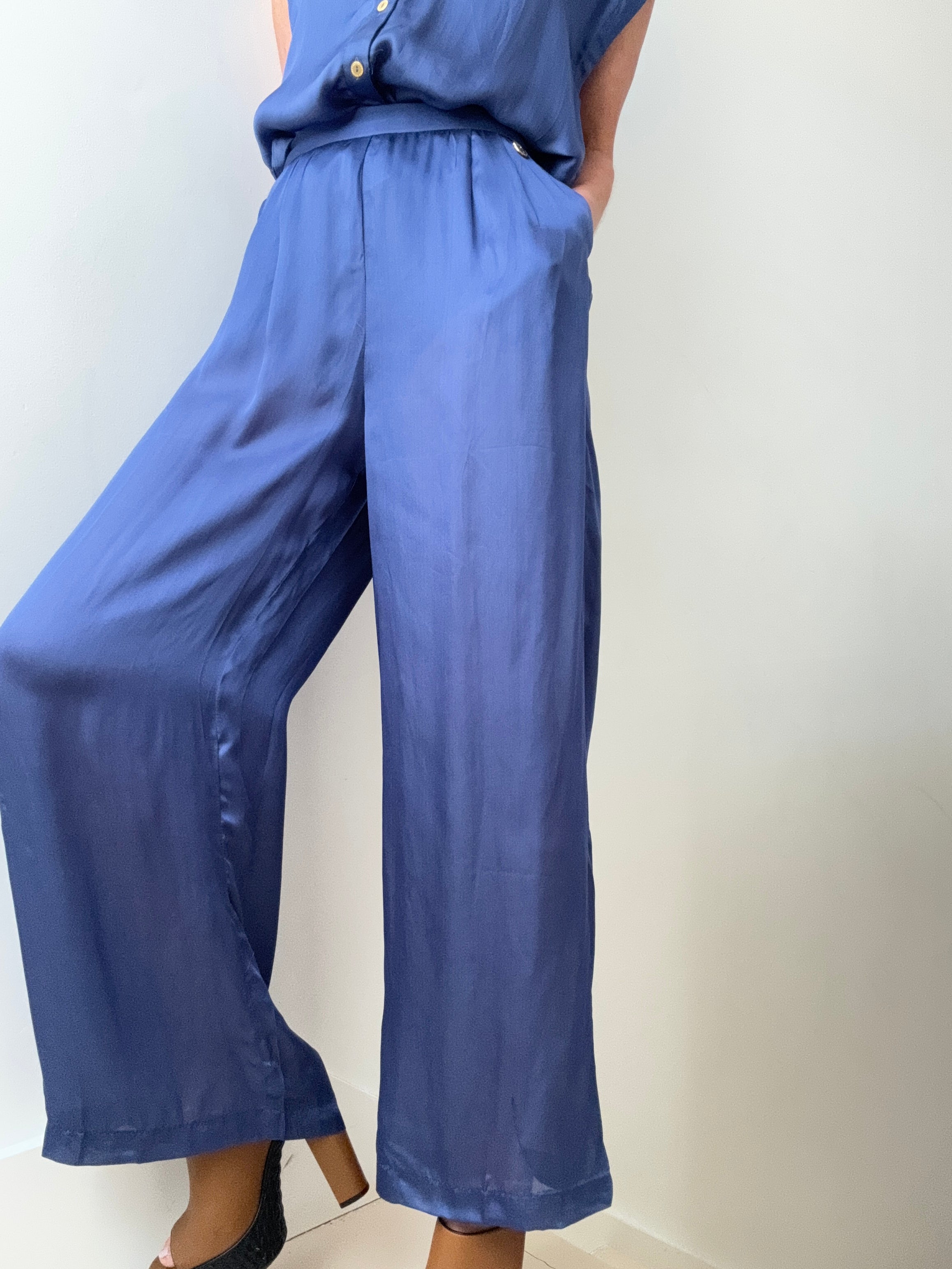 Wide Leg Pants Blue | Pants