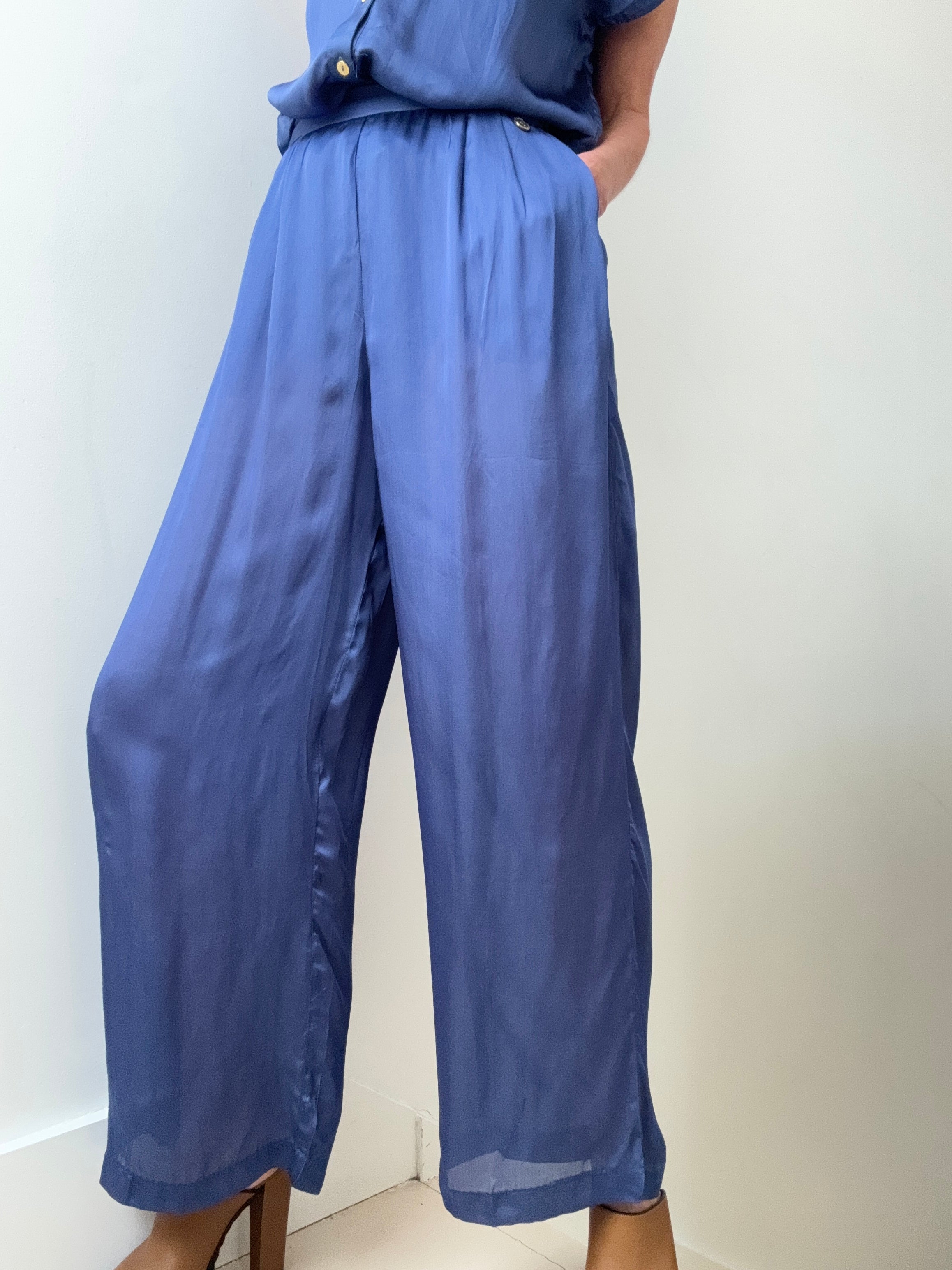 Wide Leg Pants Blue | Pants