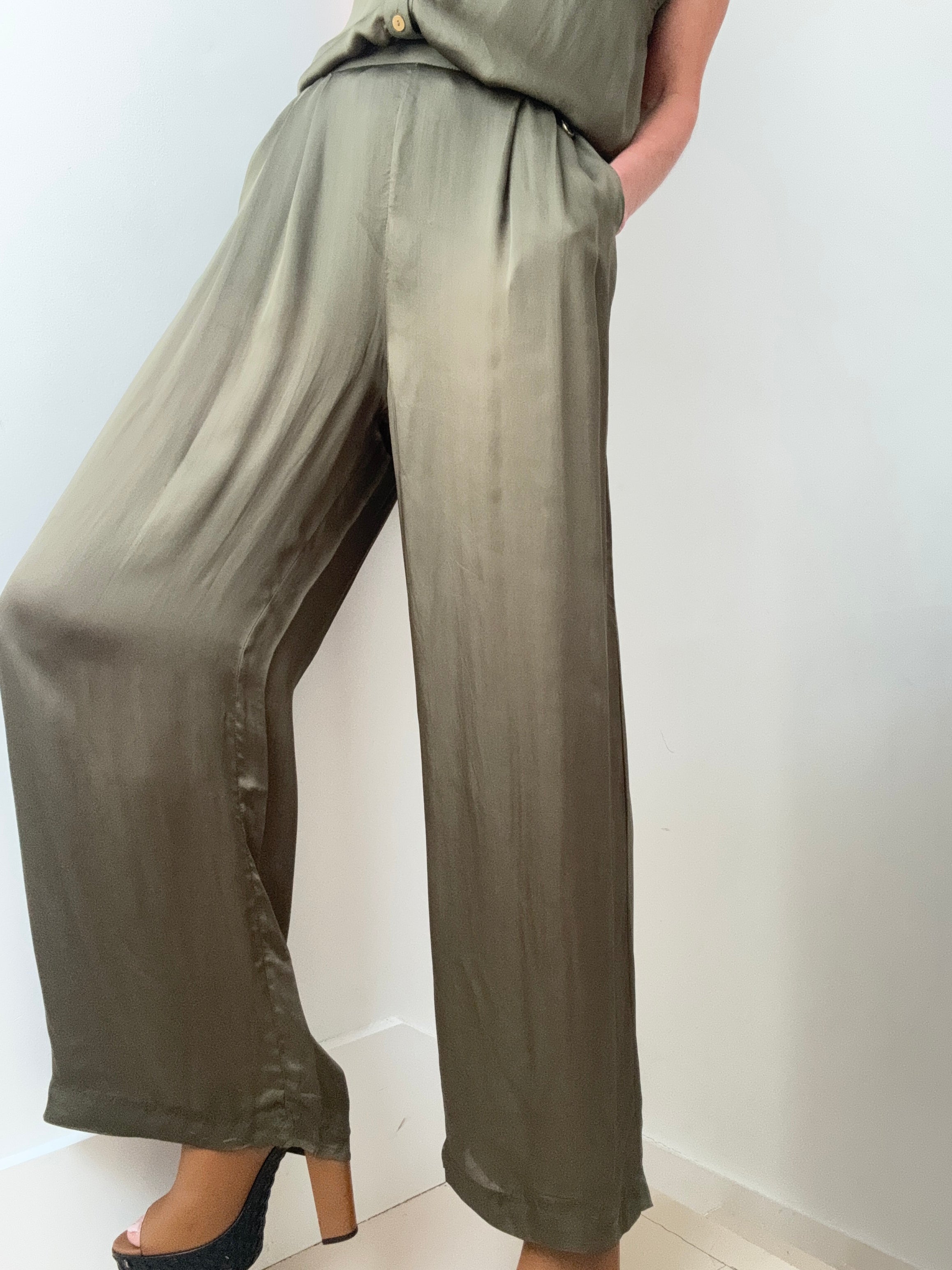 Wide Leg Pants Khaki | Pants