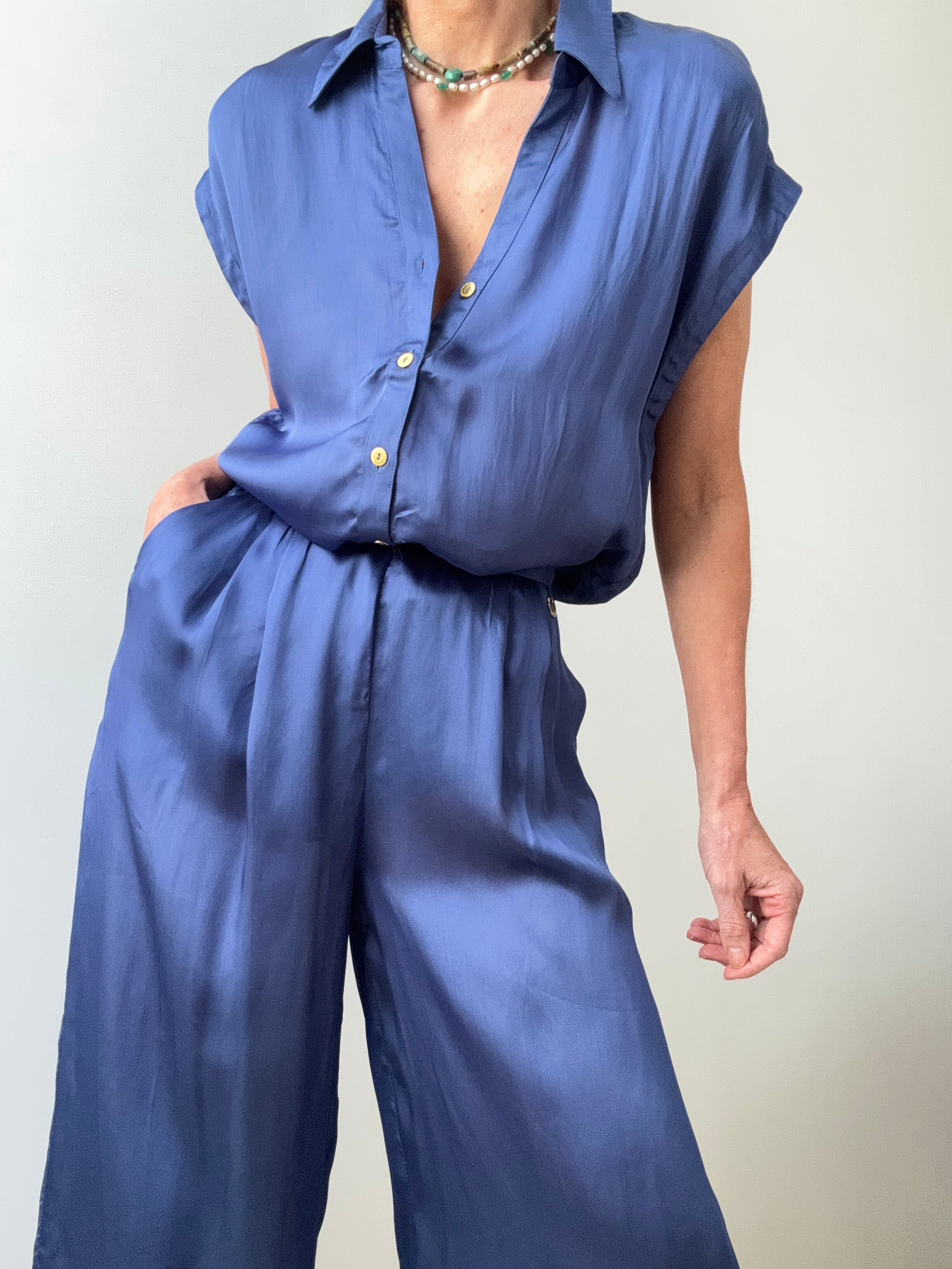 Lola Casademunt Satin Shirt Blue | Shirts