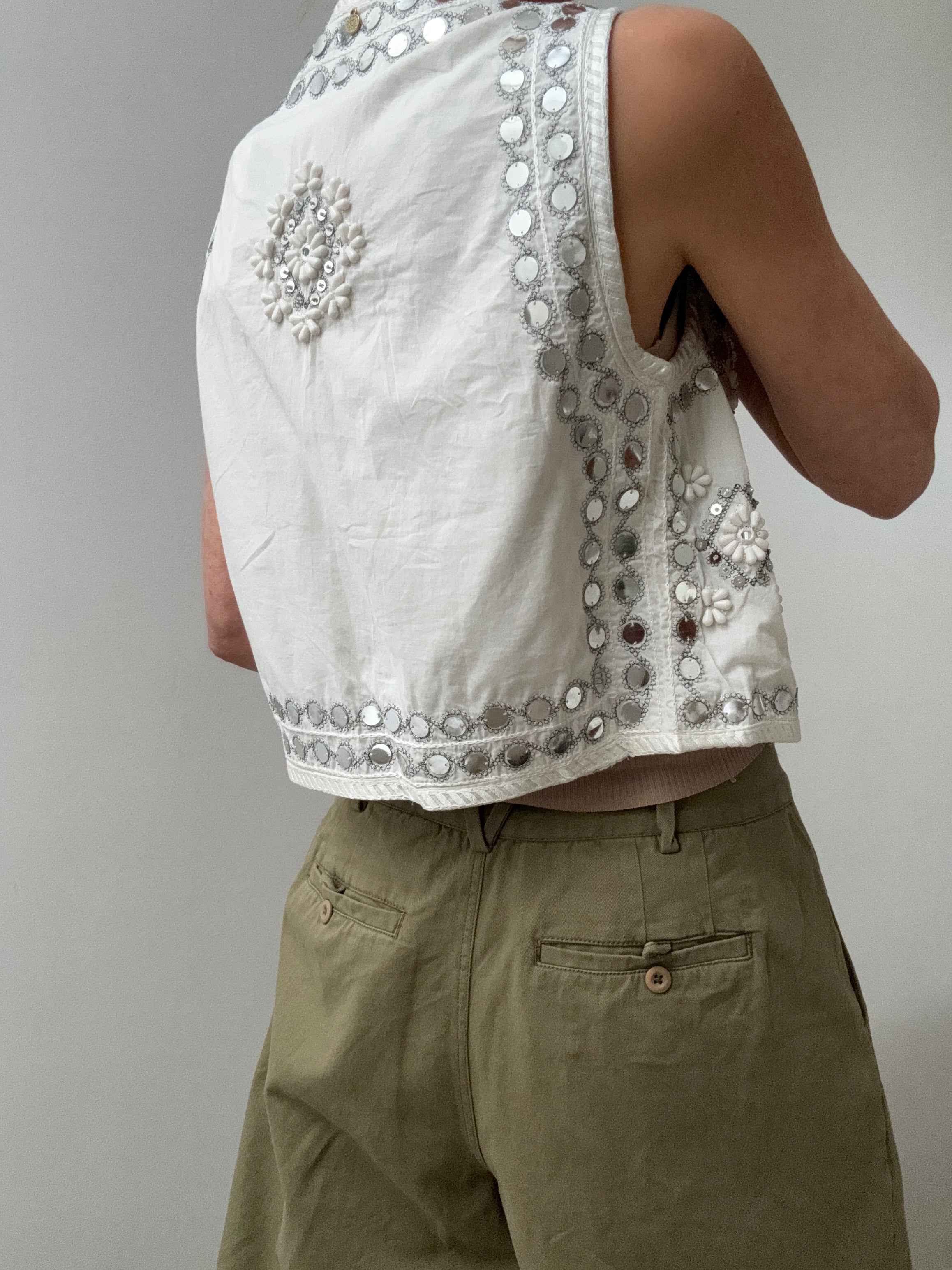 Lola Casademunt Vests Mirrored Summer White Vest