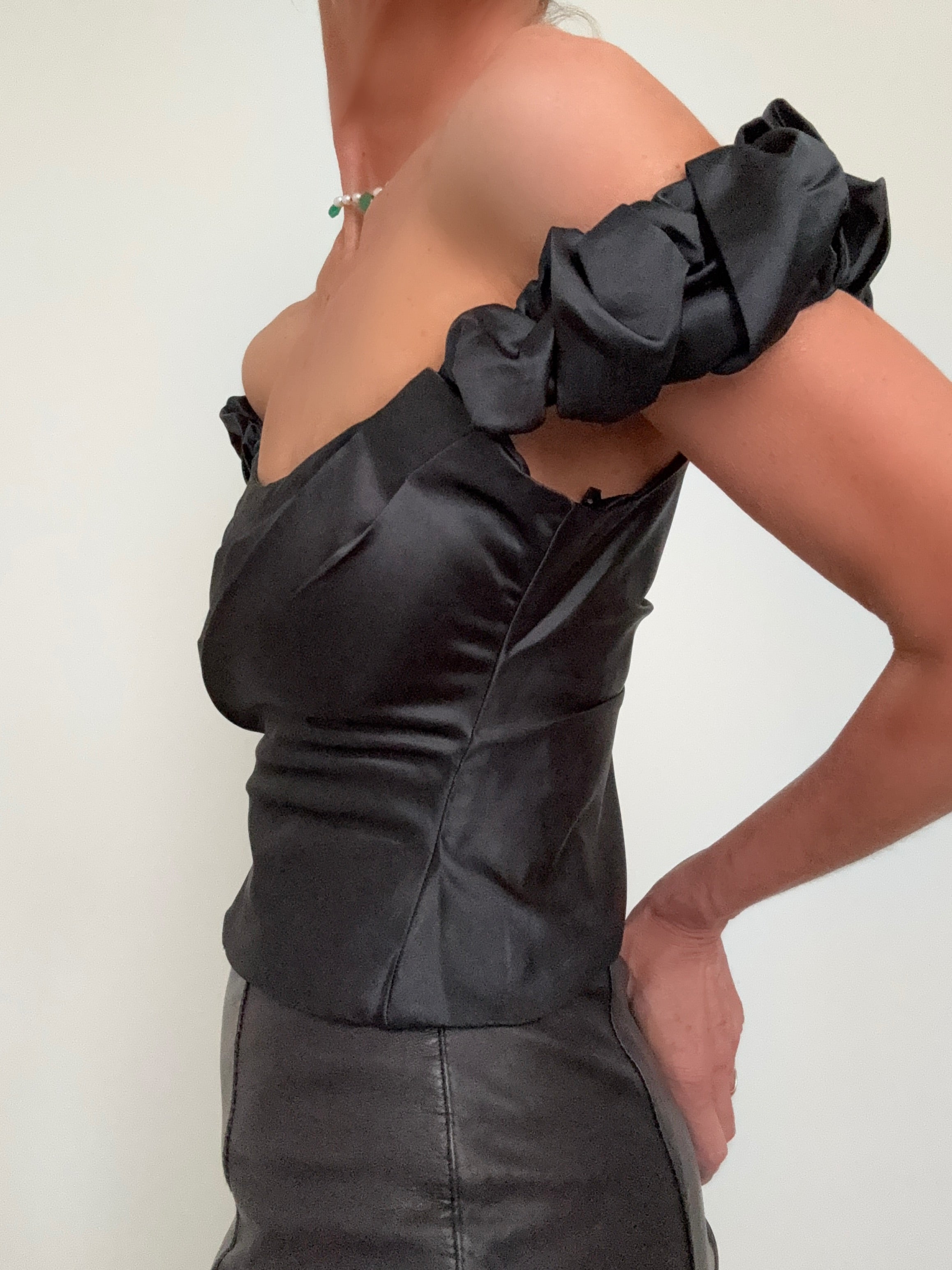 Love Shack Fancy Tops Ileana Off Shoulder Crop Top