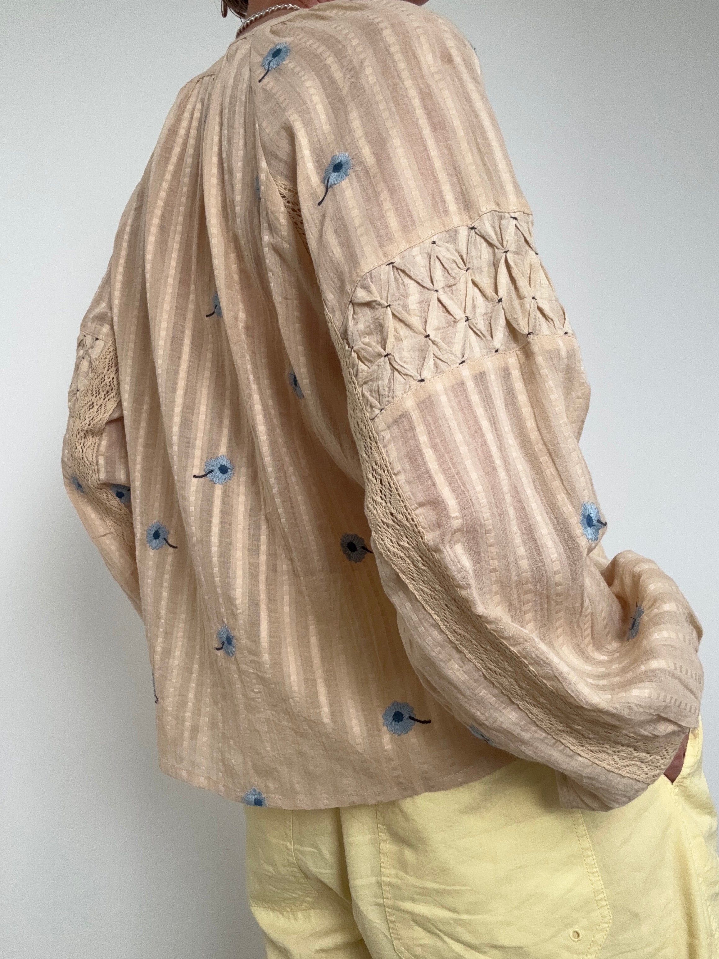 Love Stitch Fancy Tops Cornflowers Cotton Blouse