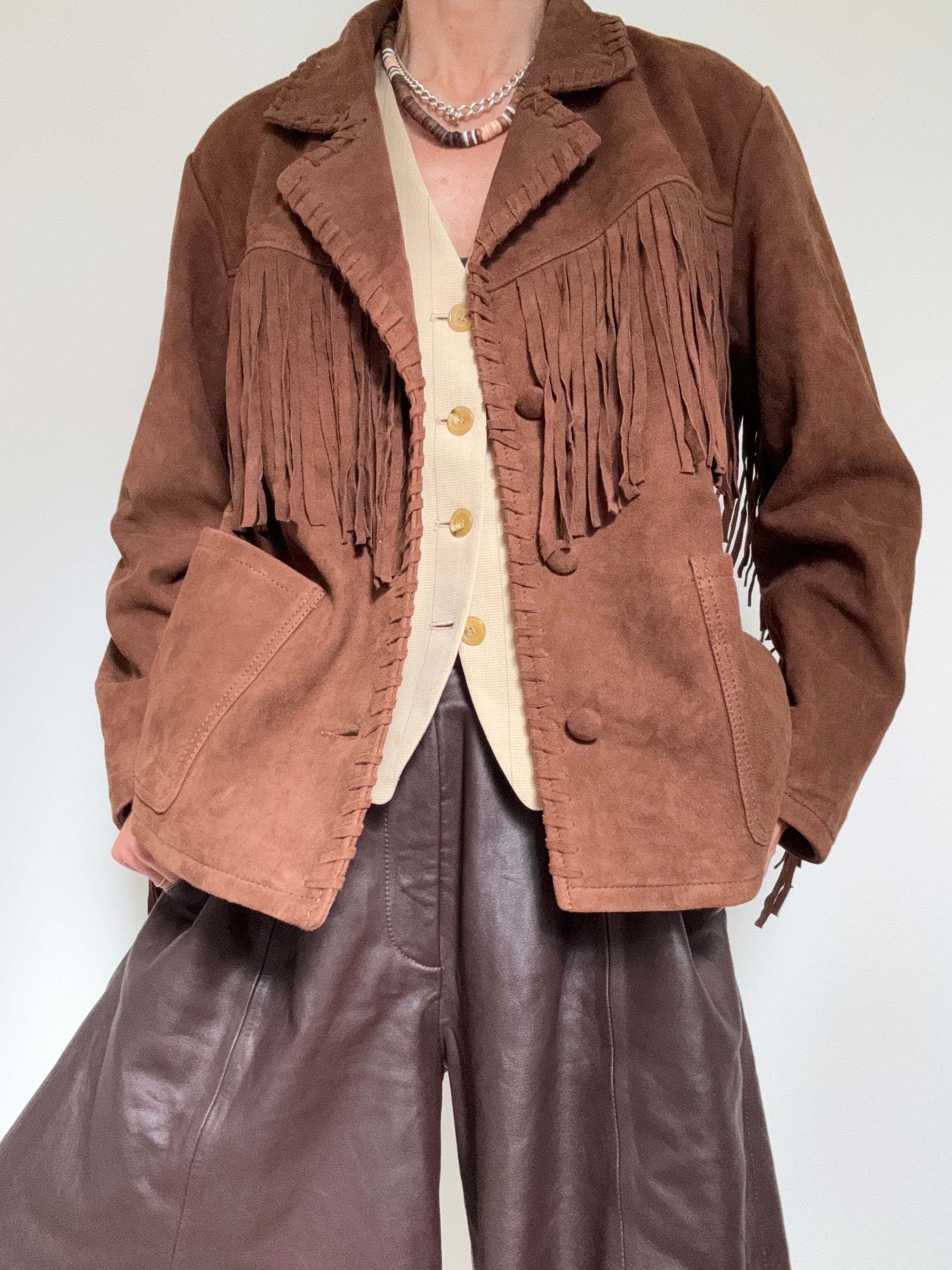 Lucky Brand Jackets Small-Medium Fringed Suede Jacket