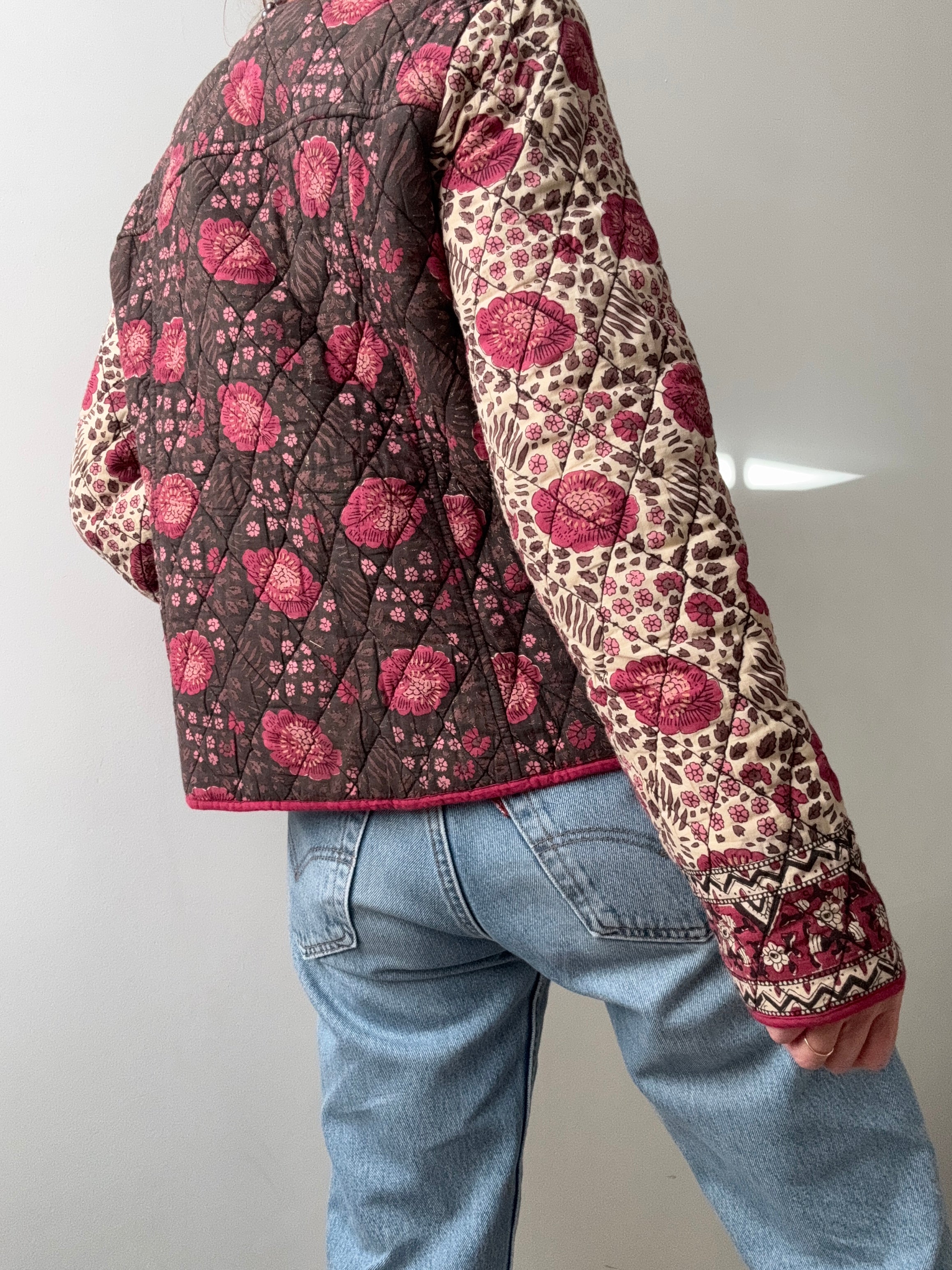 Floral Dorris Quilted Jacket Pink | Jackets