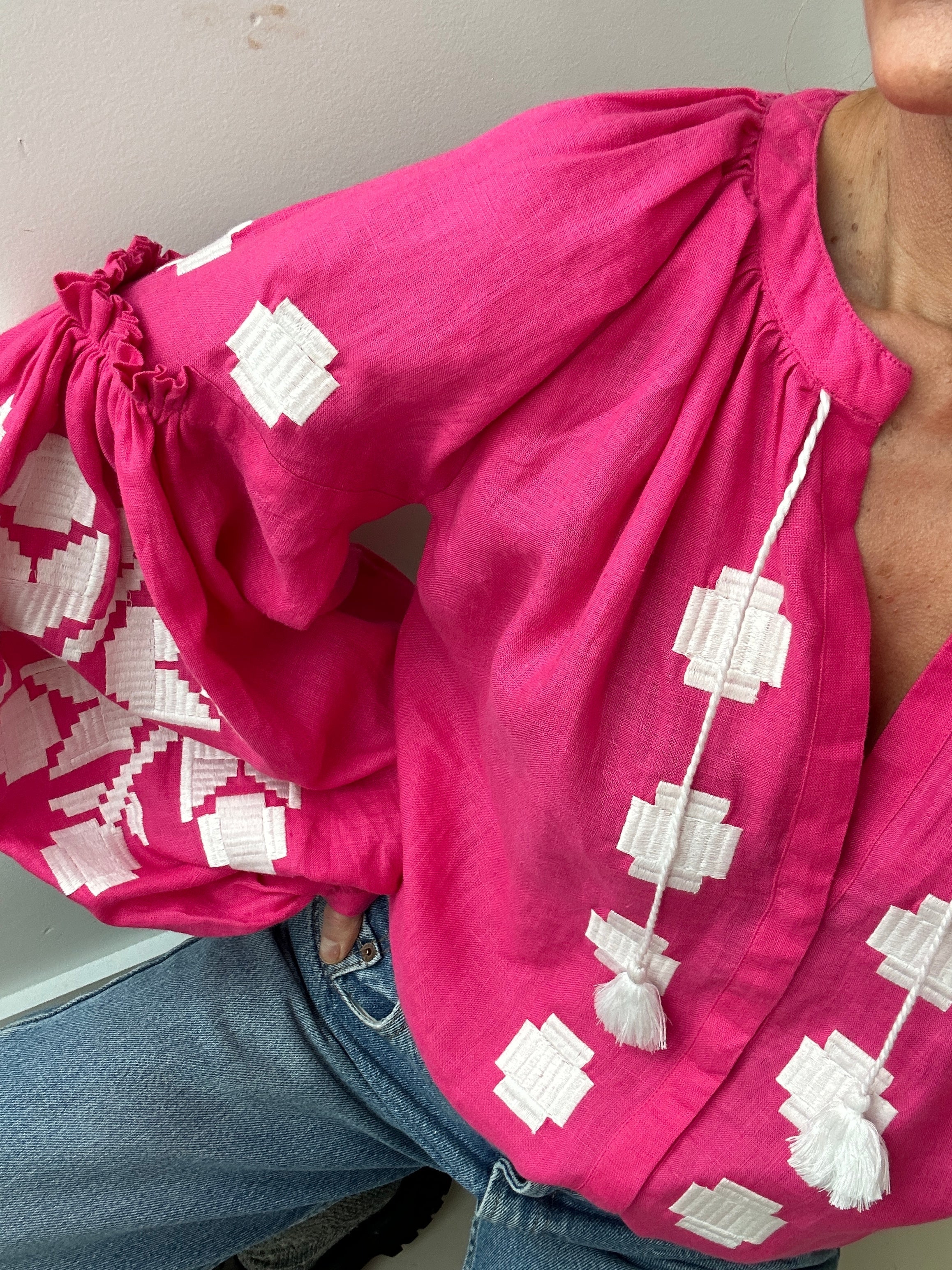 March 11 Blouses March 11 Geometric Blouse Pink