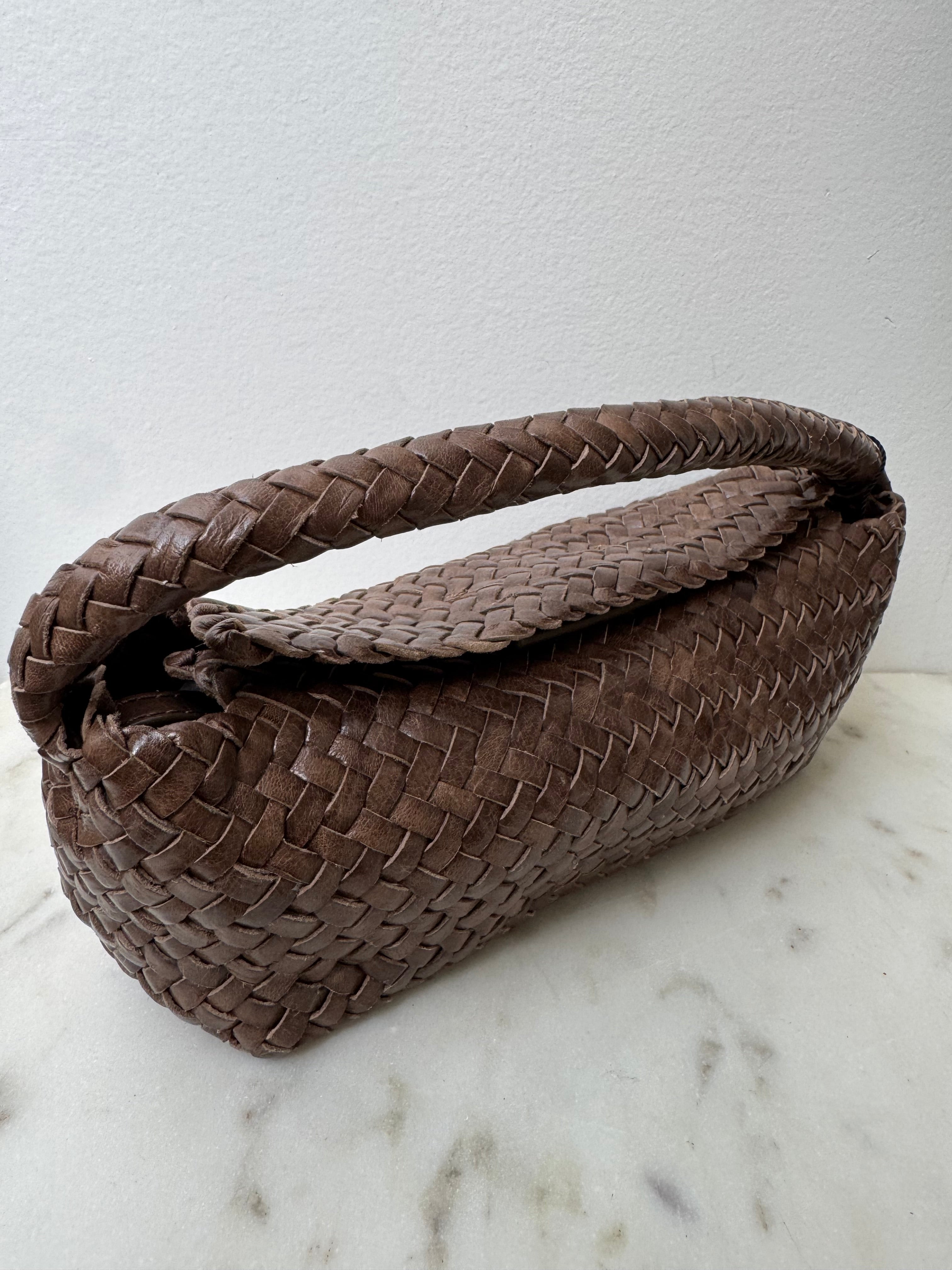 Woven Nappa Leather Bag Brown | Bags