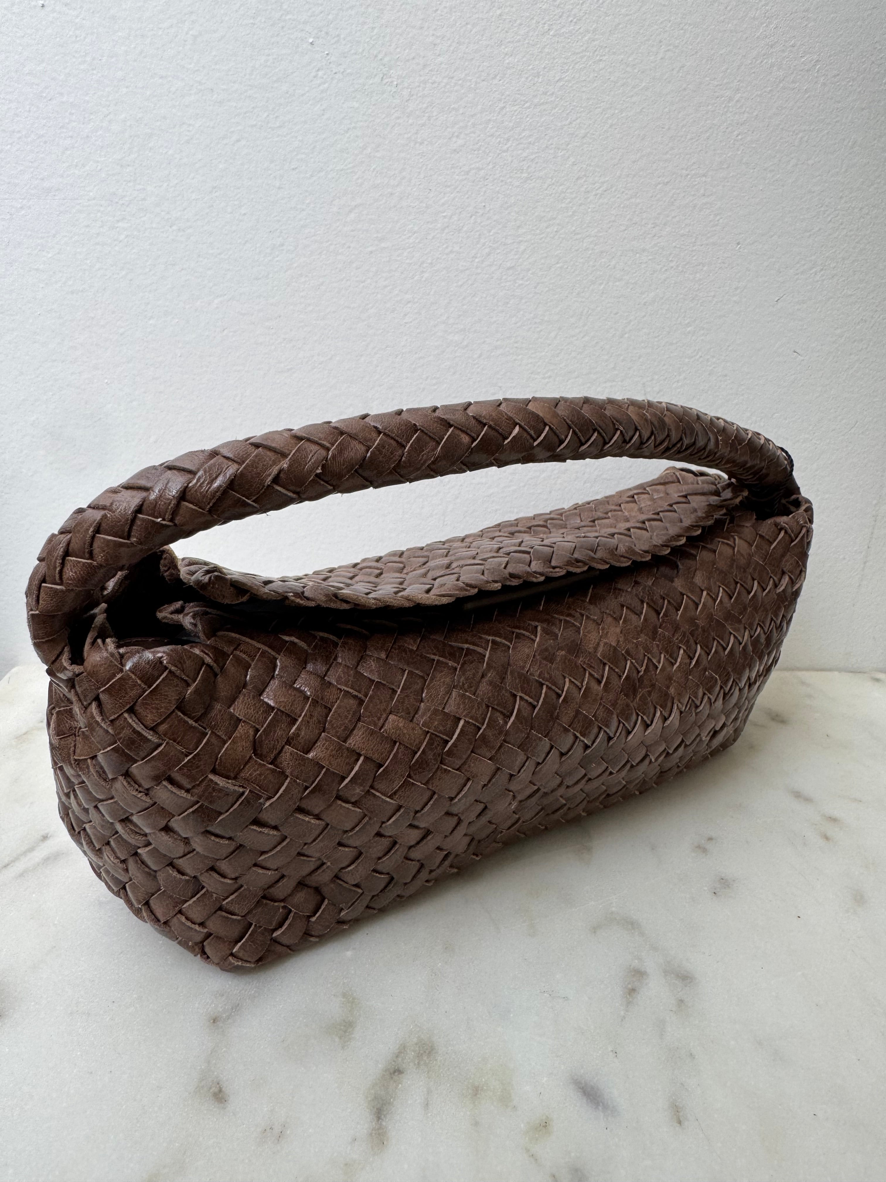 Woven Nappa Leather Bag Brown | Bags