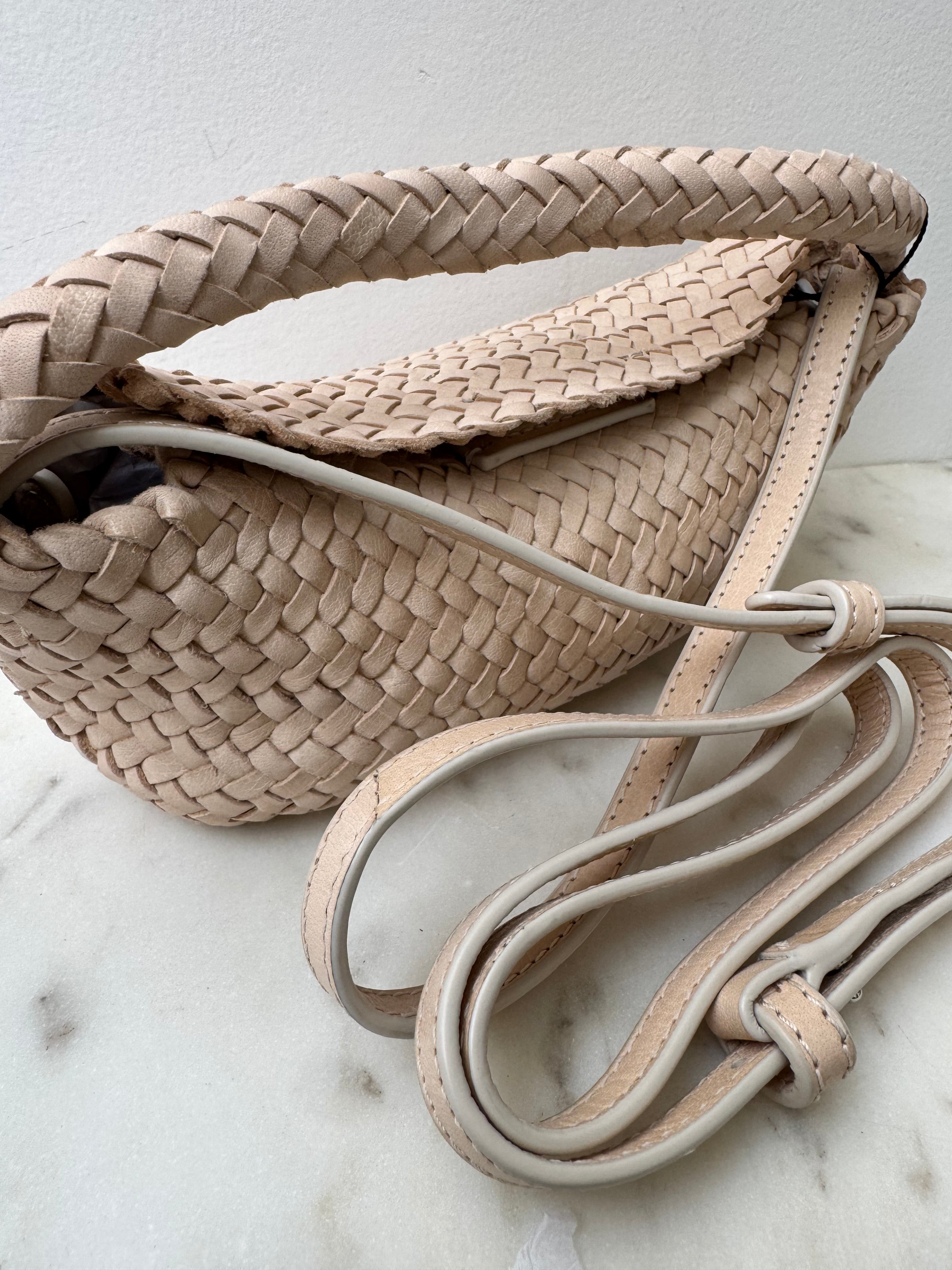 Massimo Dutti Bags One Size Woven Nappa Leather Bag Natural